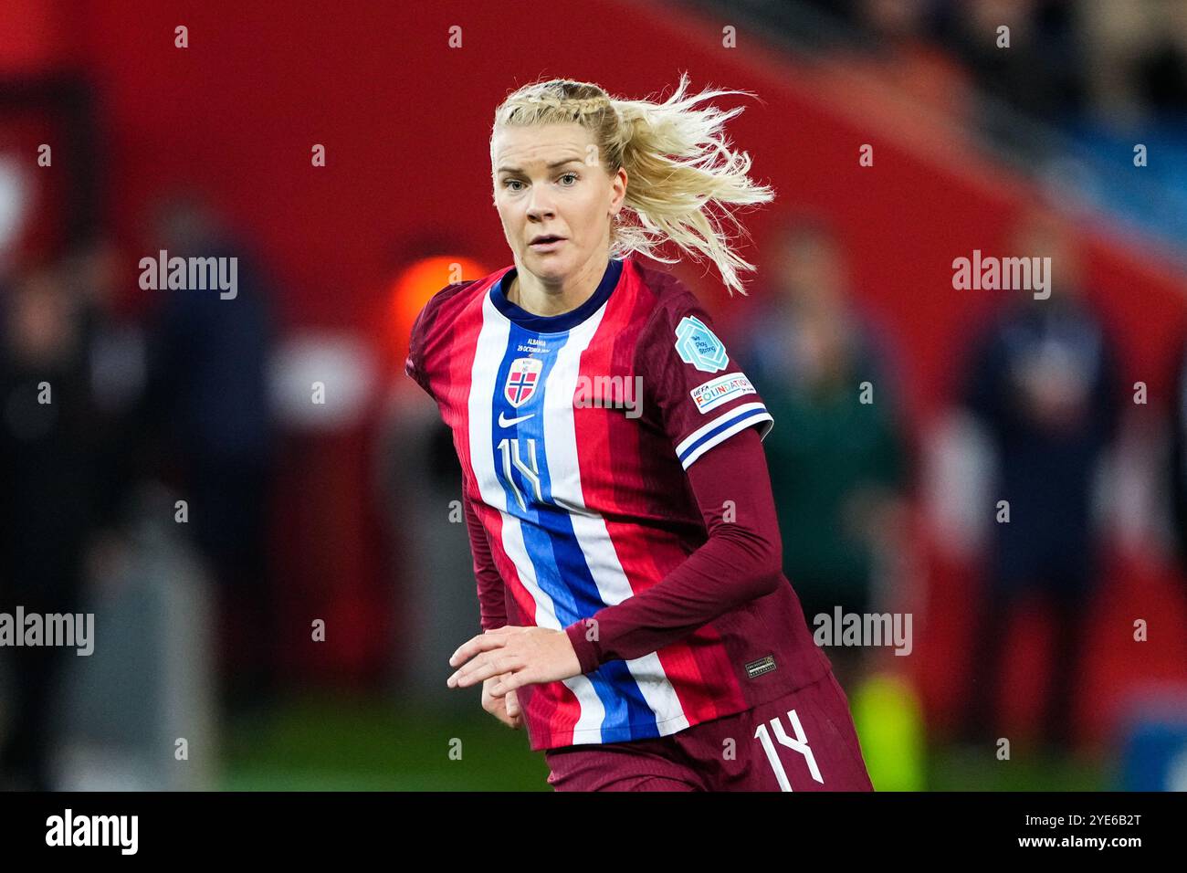 Oslo 20241029. La norvégienne Ada Hegerberg lors du match de qualification du Championnat d'Europe de football féminin entre la Norvège et l'Albanie au stade Ullevaal. Photo : Beate Oma Dahle / NTB Banque D'Images