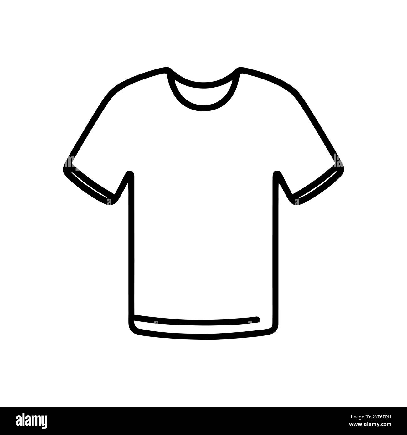 Icône vectorielle d'art de ligne simple d'un t-shirt, parfait pour représenter des vêtements, la mode ou le style Illustration de Vecteur