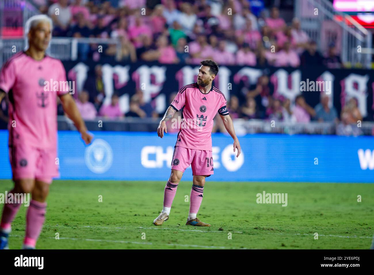 Match éliminatoire de la Coupe Lionel Messi Major League Soccer (MLS) entre l'Inter Miami CF et l'Atlanta United FC au Chase Stadium, en Floride. Photo Chris Arjoon/AFP Banque D'Images