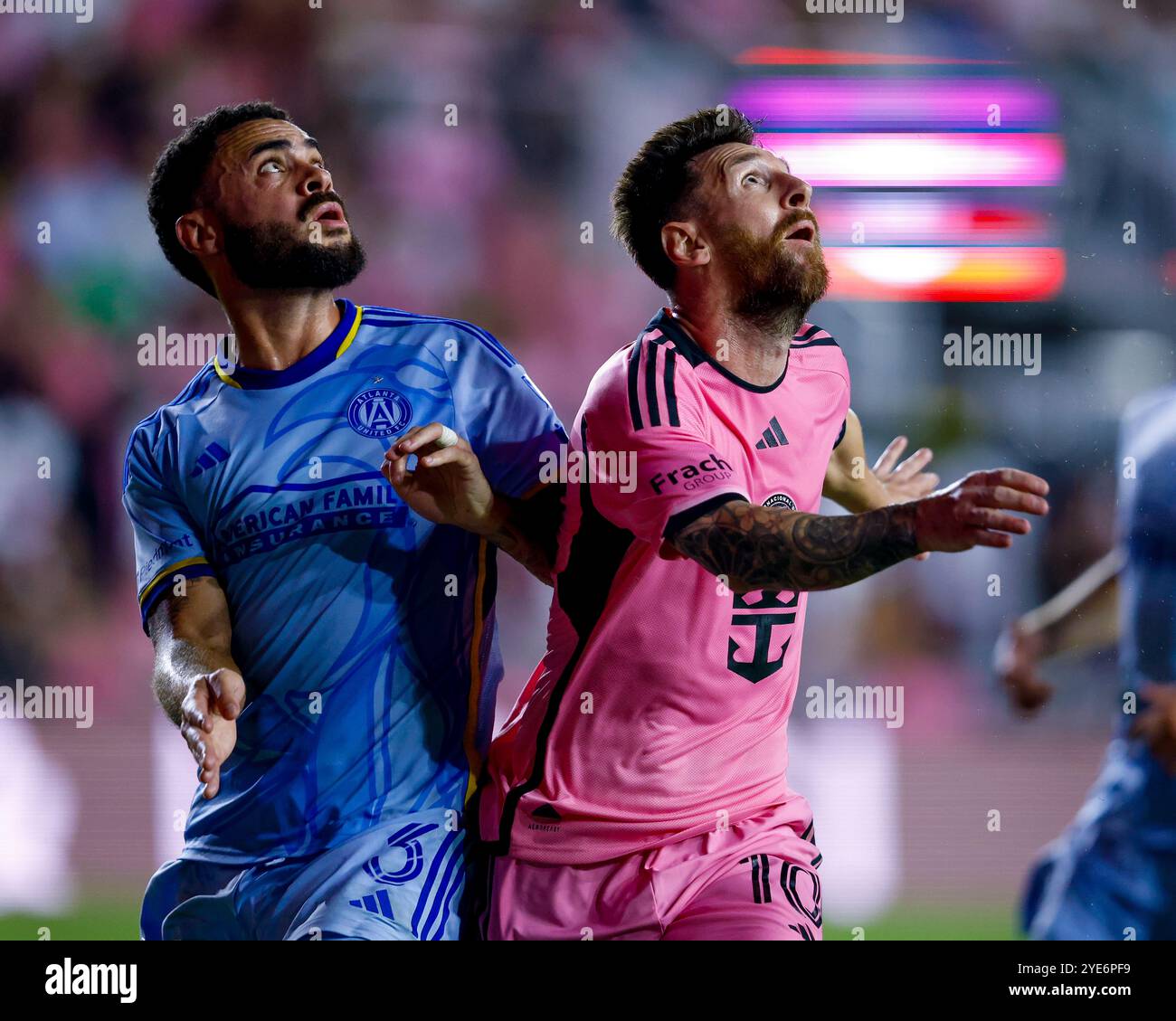 Match éliminatoire de la Coupe Lionel Messi Major League Soccer (MLS) entre l'Inter Miami CF et l'Atlanta United FC au Chase Stadium, en Floride. Photo Chris Arjoon/AFP Banque D'Images