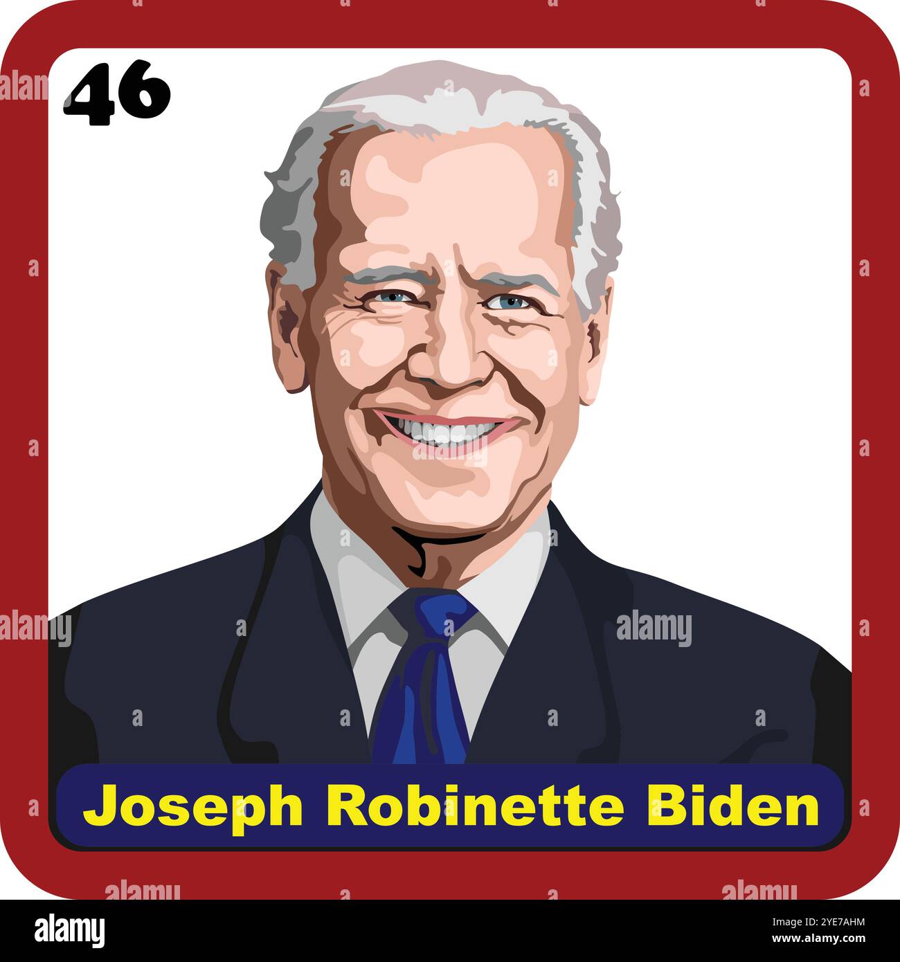 46e président des États-Unis Joseph (Joe) Robinette Biden Illustration de Vecteur