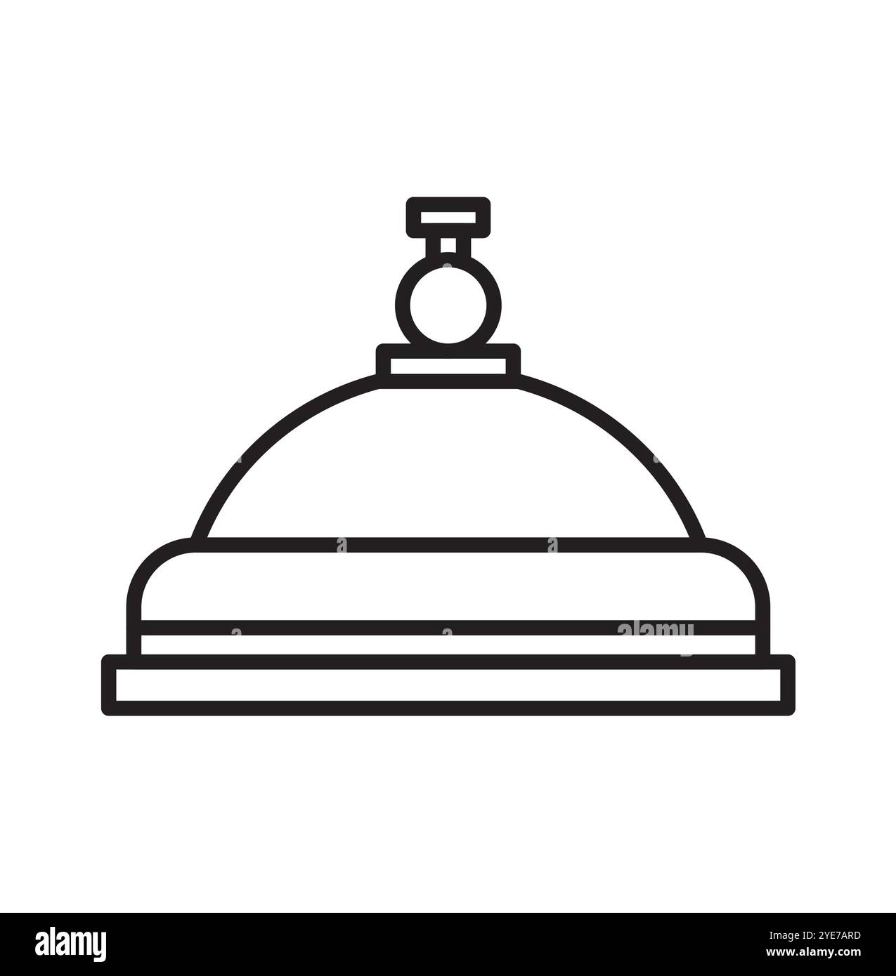 Sonnette de service de l'hôtel. Illustration vectorielle. Contour de la sonnerie de réception. Icône ou symbole. Illustration de Vecteur