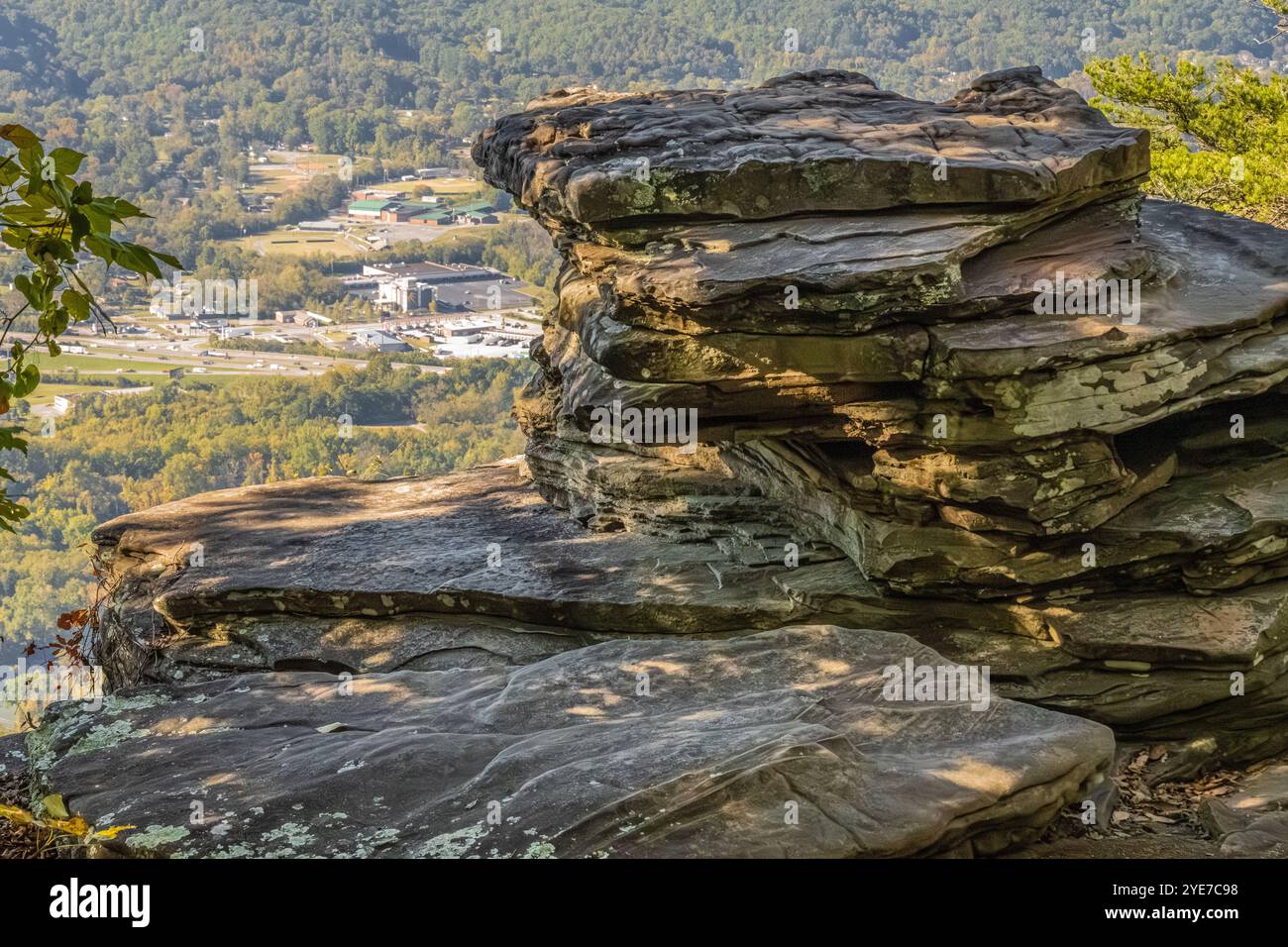 Vue panoramique à point Park sur Lookout Mountain au-dessus de Chattanooga, Tennessee. (ÉTATS-UNIS) Banque D'Images
