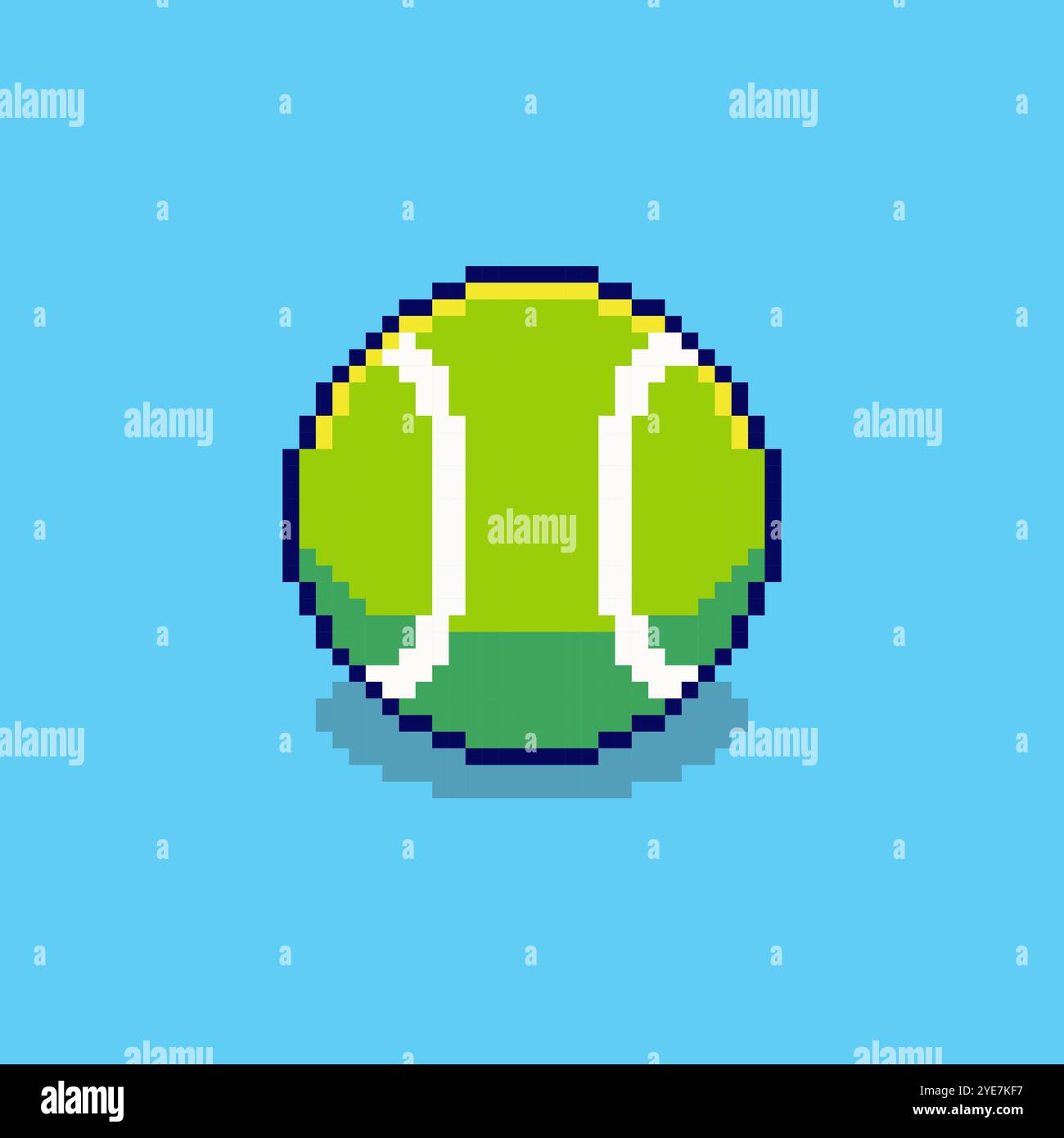 Design d'actifs de jeu de balle de tennis Pixel art Illustration de Vecteur
