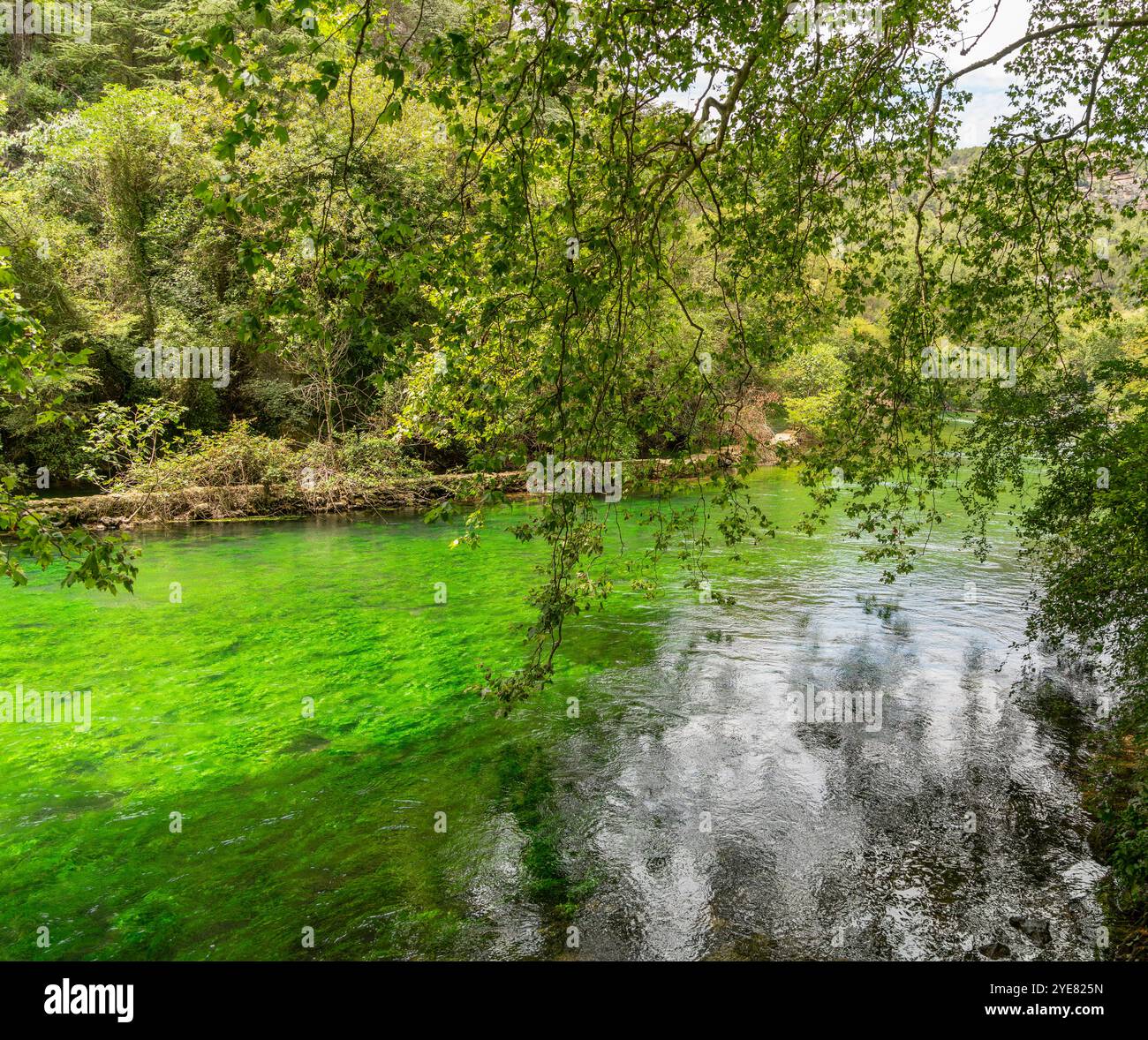 Paysage autour de la Fontaine-de-Vaucluse, une commune proche d'une source du même nom dans le sud-est du département du Vaucluse Banque D'Images