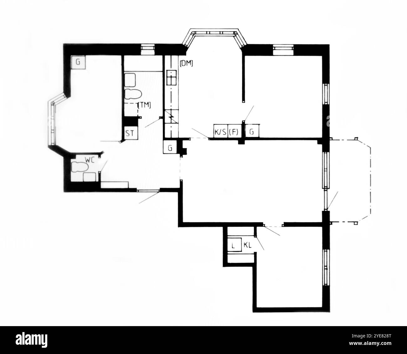 Arrière-plan architectural. Partie du projet architectural, plan architectural de l'appartement Banque D'Images