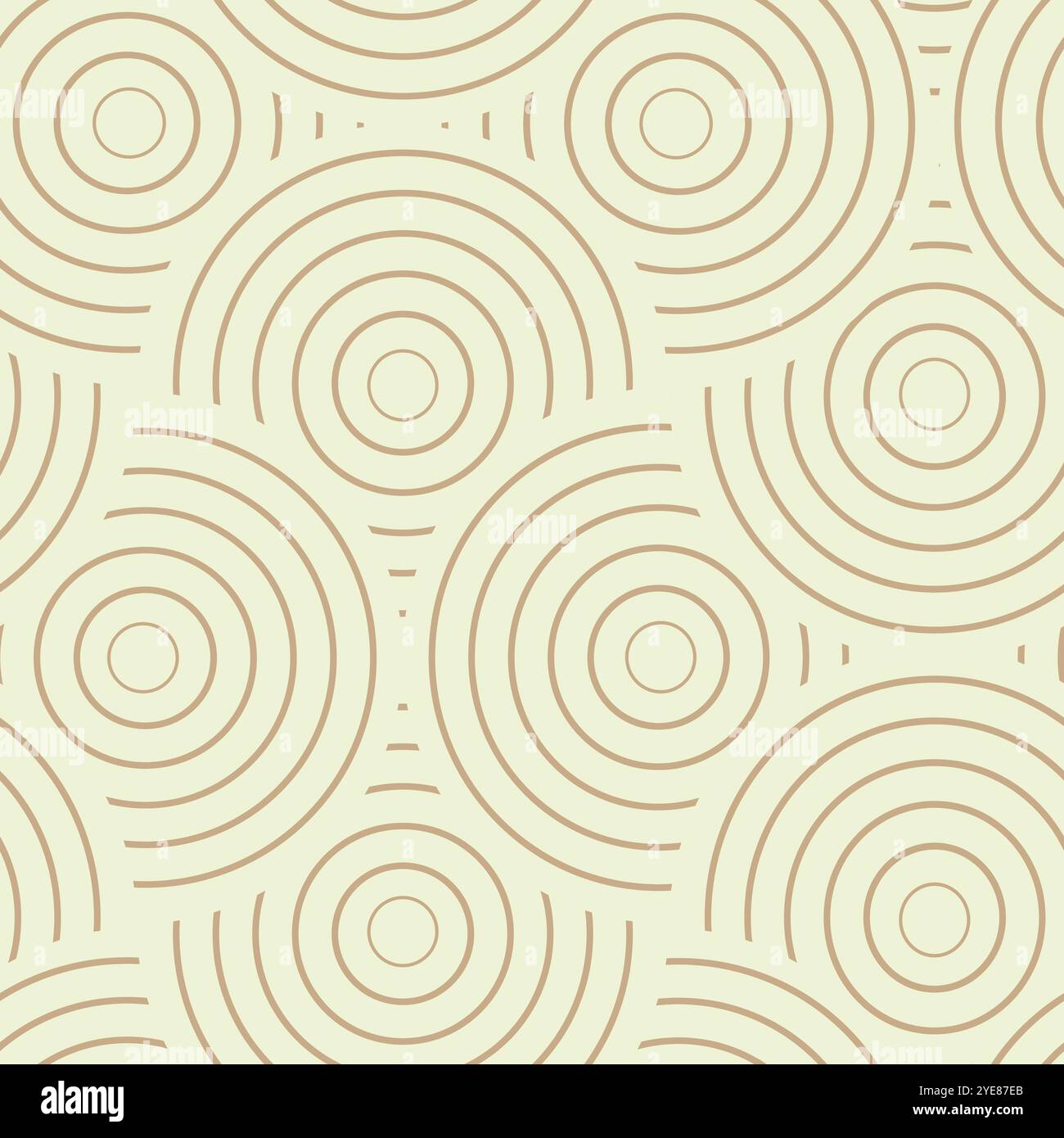 vintage line art abstrait de cercles de bronzage neutre motif sans couture sur fond beige. Pour papier peint, décoration intérieure et textile Illustration de Vecteur