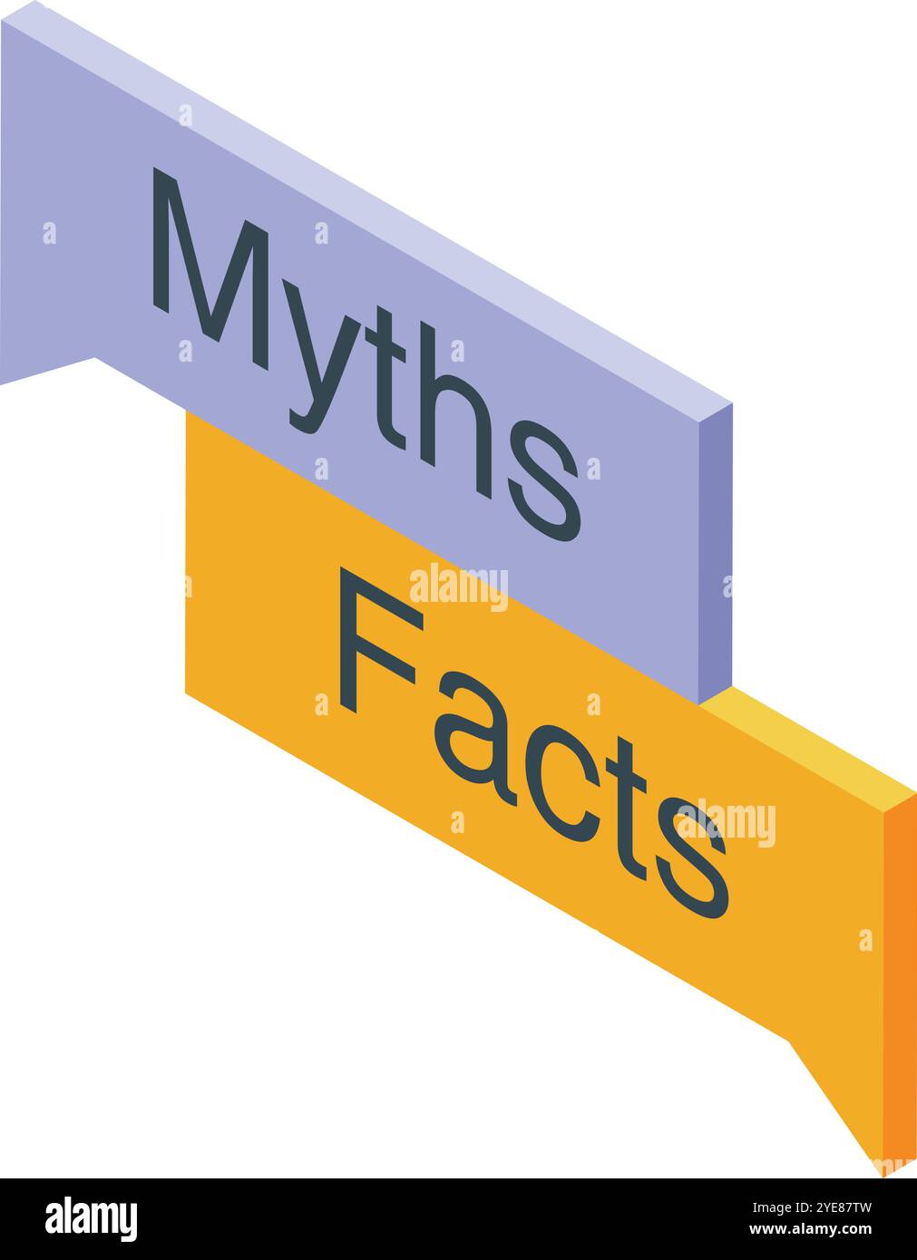 Différencier les mythes et les faits, en soulignant l'importance de la vérité et de l'exactitude Illustration de Vecteur