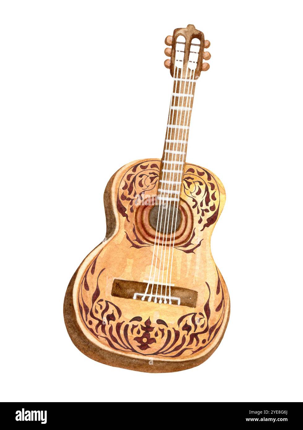 guitare illustration d'une guitare acoustique. instrument de musique. Jour des morts. Cinco de Mayo Banque D'Images