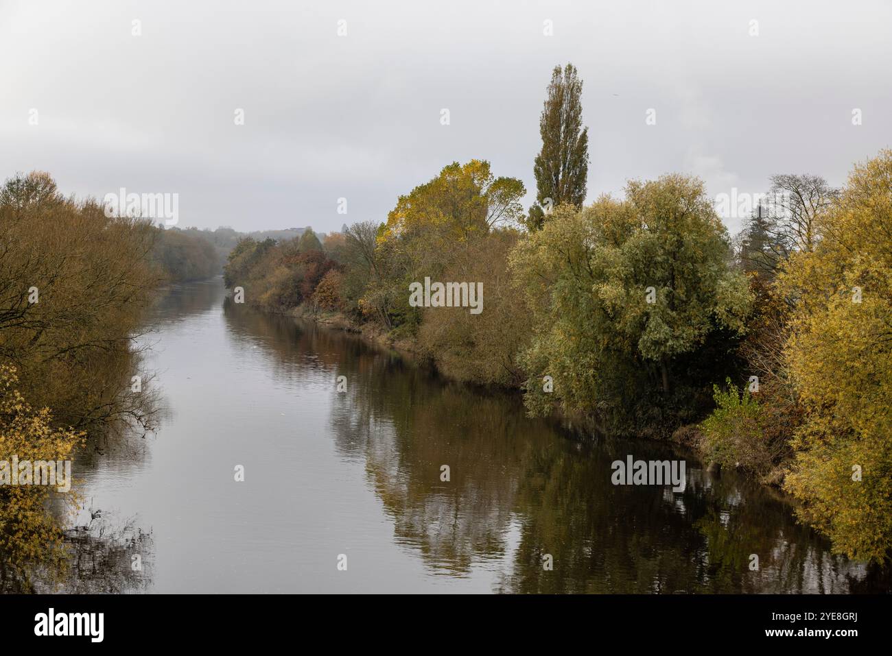 River Wye à Hereford, en automne Banque D'Images River Wye à Hereford, en automne Banque D'Images