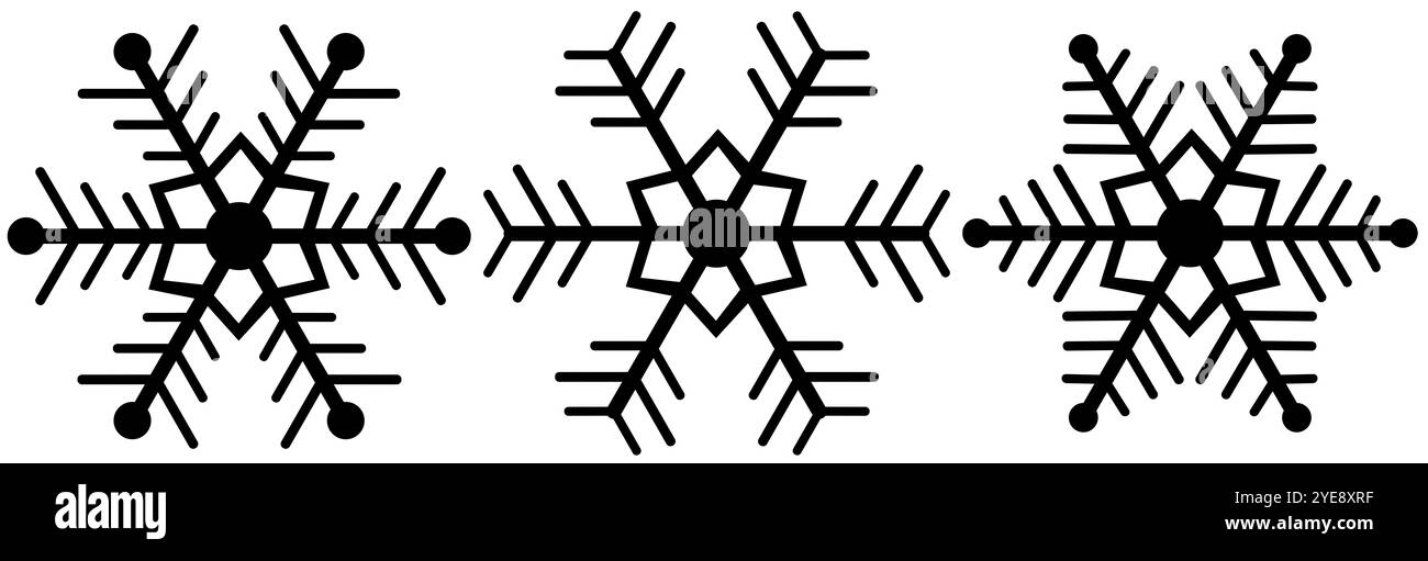 flocon de neige trois avec un design différent Banque D'Images