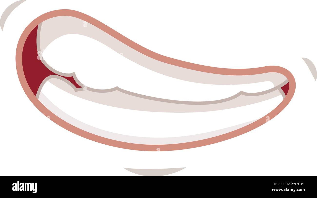 Illustration de dessin animé d'un grand sourire dentaire avec la langue qui sort, idéal pour les concepts impliquant l'humour, le bonheur et les expressions ludiques Illustration de Vecteur