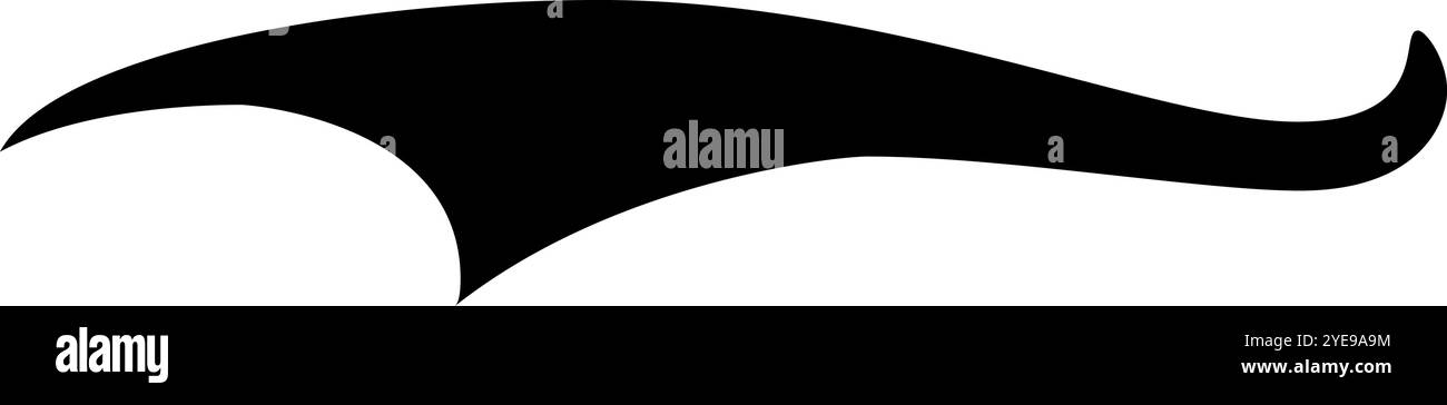 Ajoutez de l'énergie moderne à vos projets avec cette forme abstraite noire élégante, parfaite pour les logos et les graphiques Illustration de Vecteur