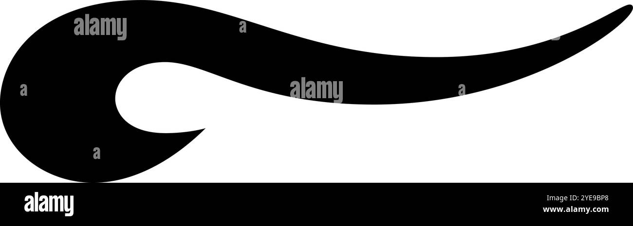 Forme ondulée noire sur fond blanc, parfaite pour les projets créatifs. Polyvalent et tendance, il ajoute une touche de style et d'énergie Illustration de Vecteur