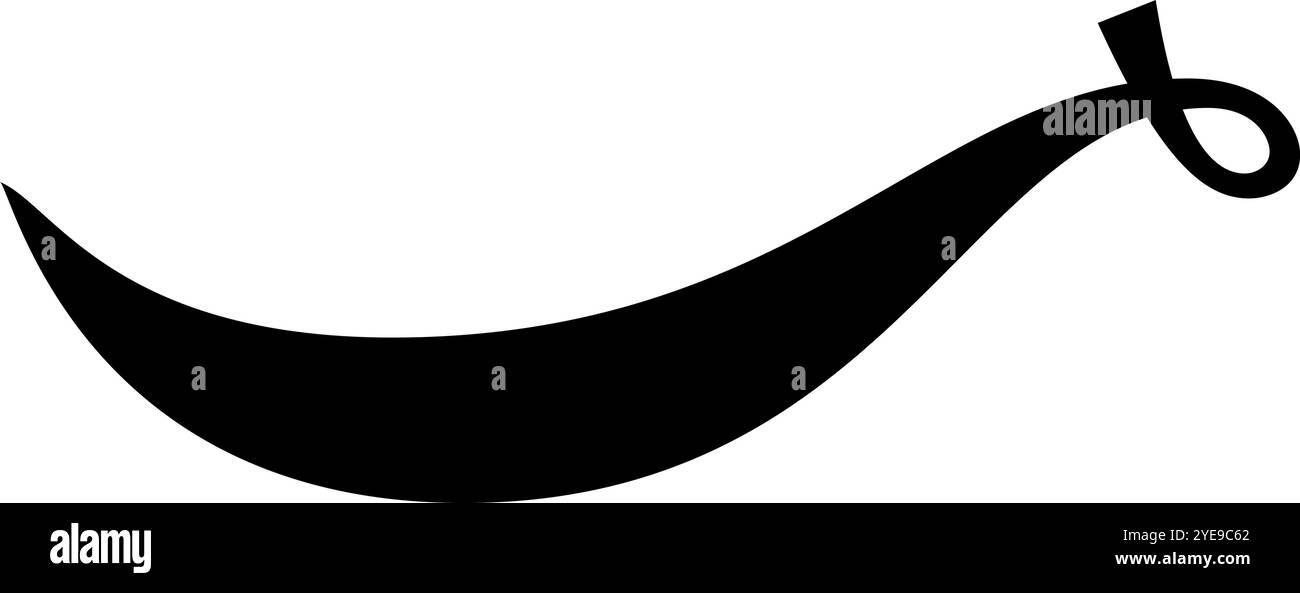 Forme noire élégante sur fond blanc avec une courbe gracieuse, parfaite pour la marque ou la décoration. Élément de design élégant et polyvalent pour tout projet Illustration de Vecteur