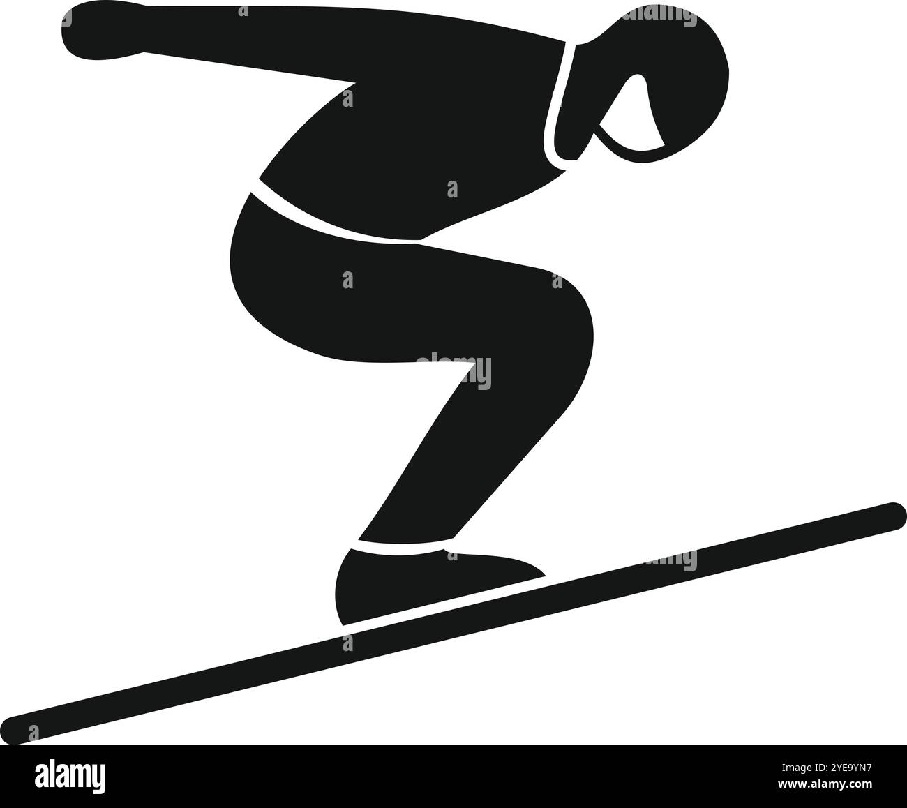 Skieur professionnel effectuant un saut lors d'une compétition Illustration de Vecteur