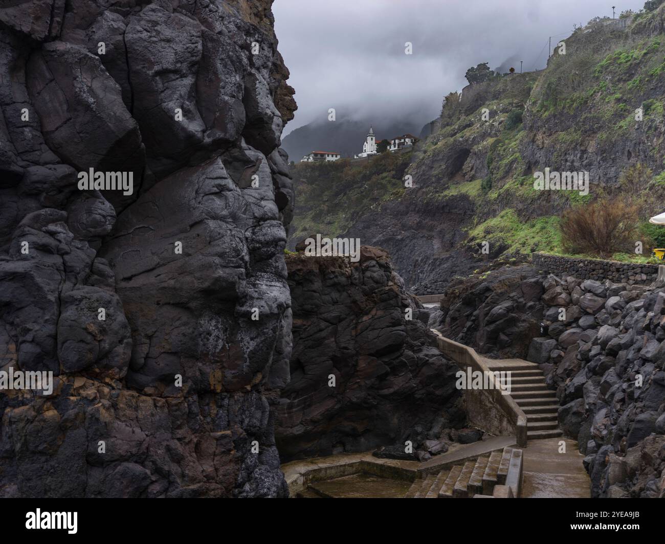 Seixal, une paroisse civile dans la municipalité de Porto Moniz sur l'île portugaise de Madère ; Porto Moniz, Madère, Portugal Banque D'Images