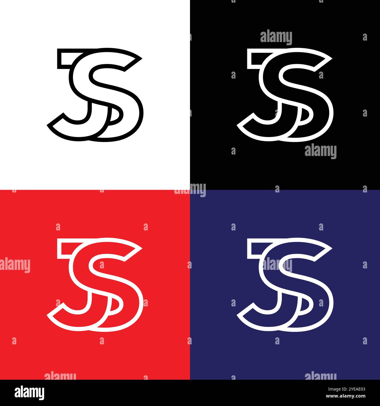 Design de logo créatif J S monogramme Illustration de Vecteur
