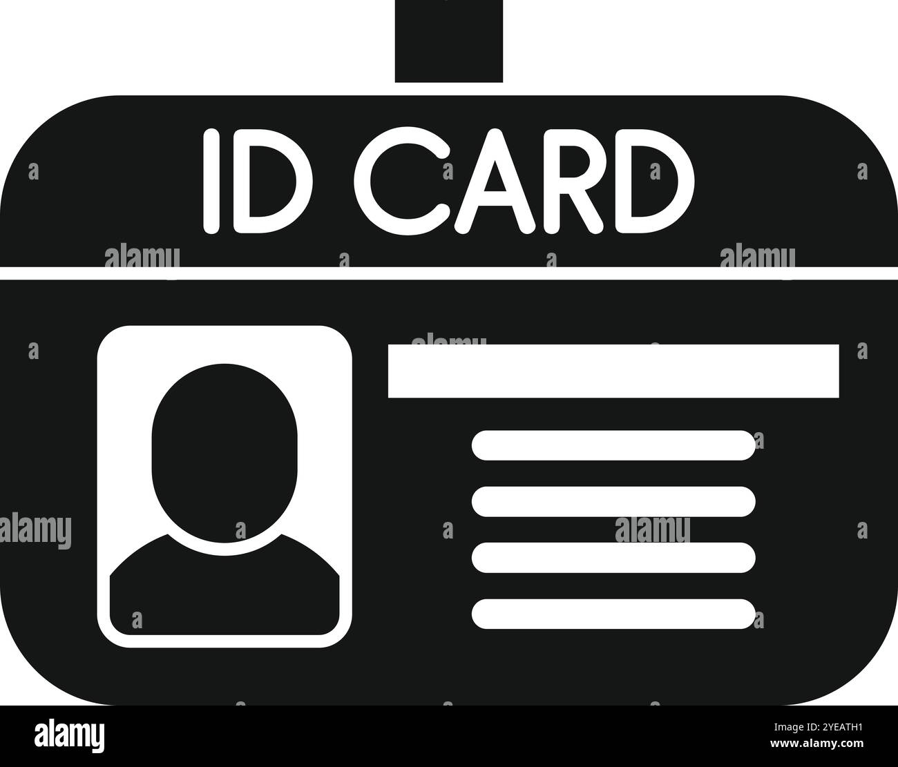 Carte d'identité comportant une photo et des informations personnelles, symbolisant la sécurité et l'accès Illustration de Vecteur