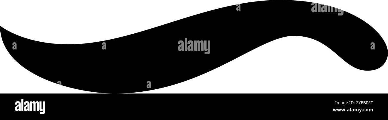La forme ondulée noire s'étend horizontalement, créant un élément de design élégant et dynamique qui peut être utilisé à diverses fins créatives Illustration de Vecteur