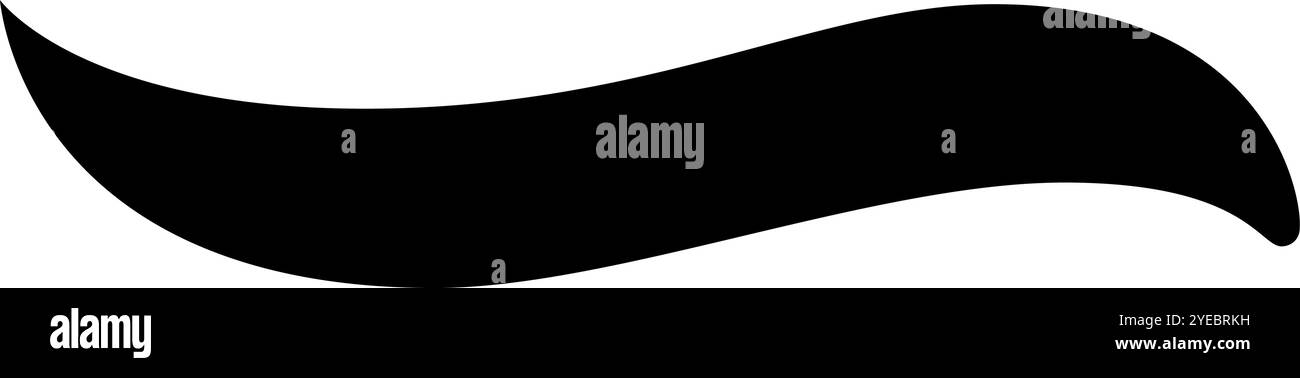 Simple dessin de bannière de ruban ondulé noir crée un espace vide pour le texte ou les éléments de conception dans un design graphique minimaliste Illustration de Vecteur