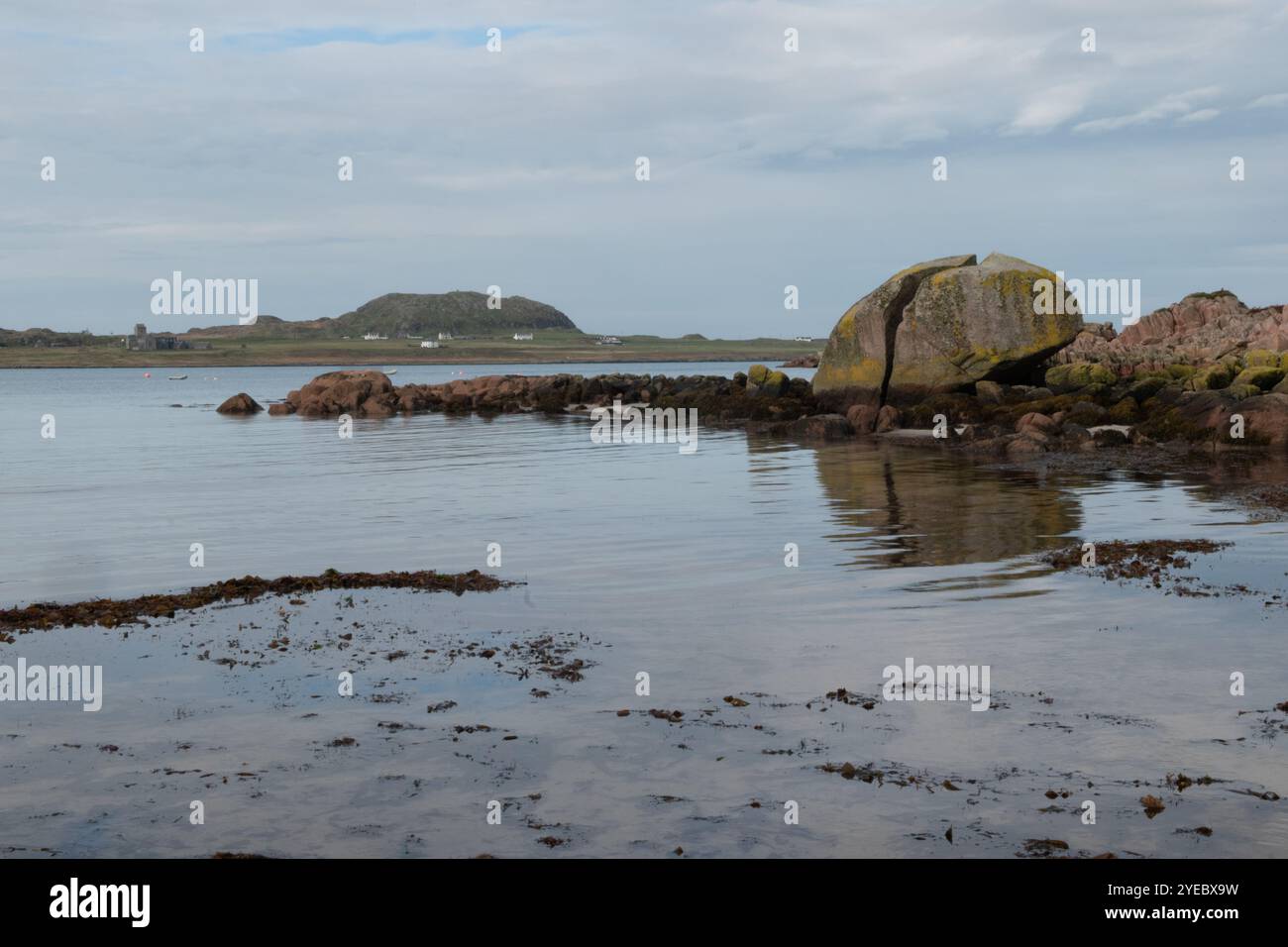 Glaciaire erratique, Fionnphort, île de Mull, Écosse Banque D'Images