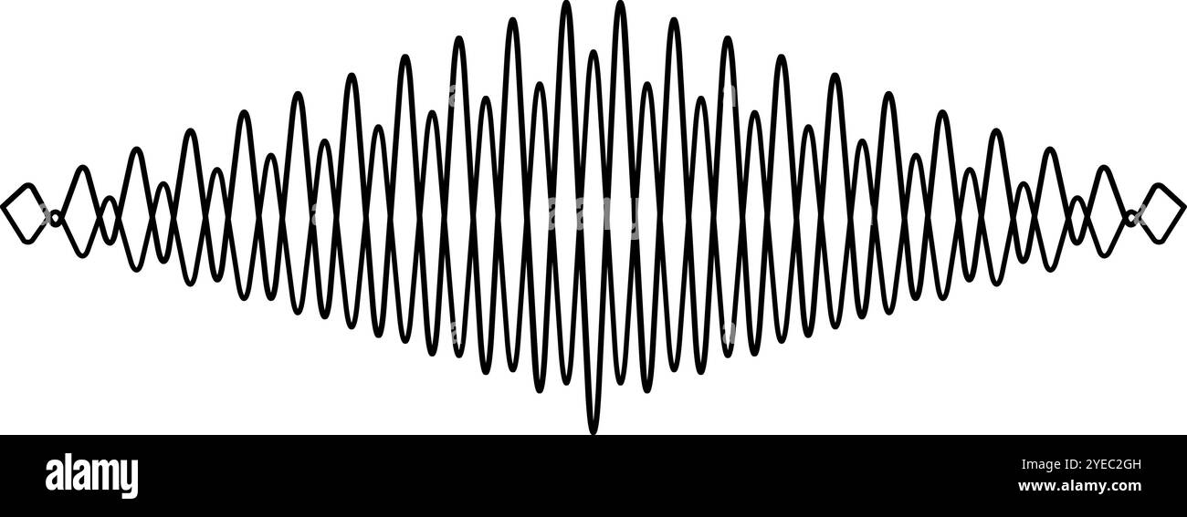 Illustration simple d'une ligne ondulée symétrique formant un motif, idéal pour des concepts tels que la répétition, la continuité, ou comme élément décoratif Illustration de Vecteur