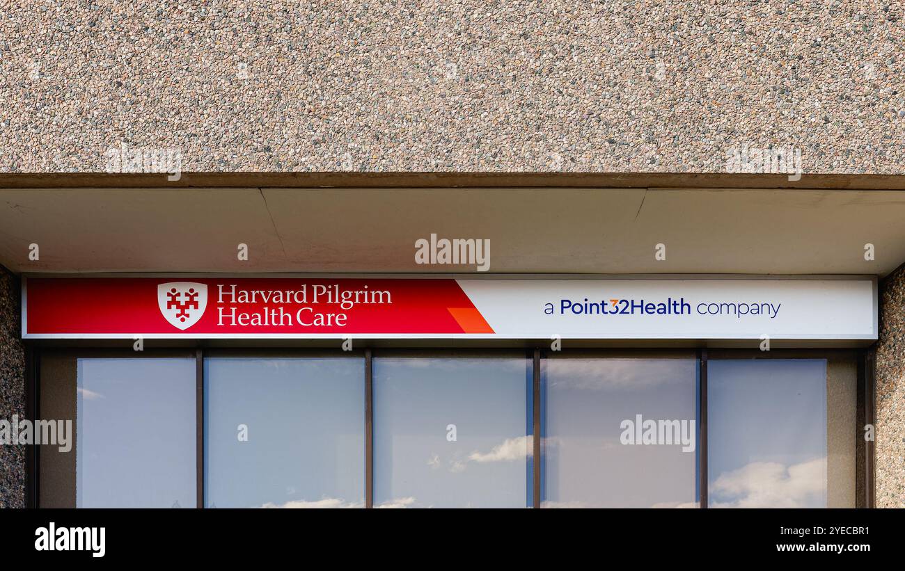 Manchester, New Hampshire - 9 octobre 2024 : Point32Health, l'organisation mère de Harvard Pilgrim Health Care, est l'un des vingt premiers régimes de santé Banque D'Images