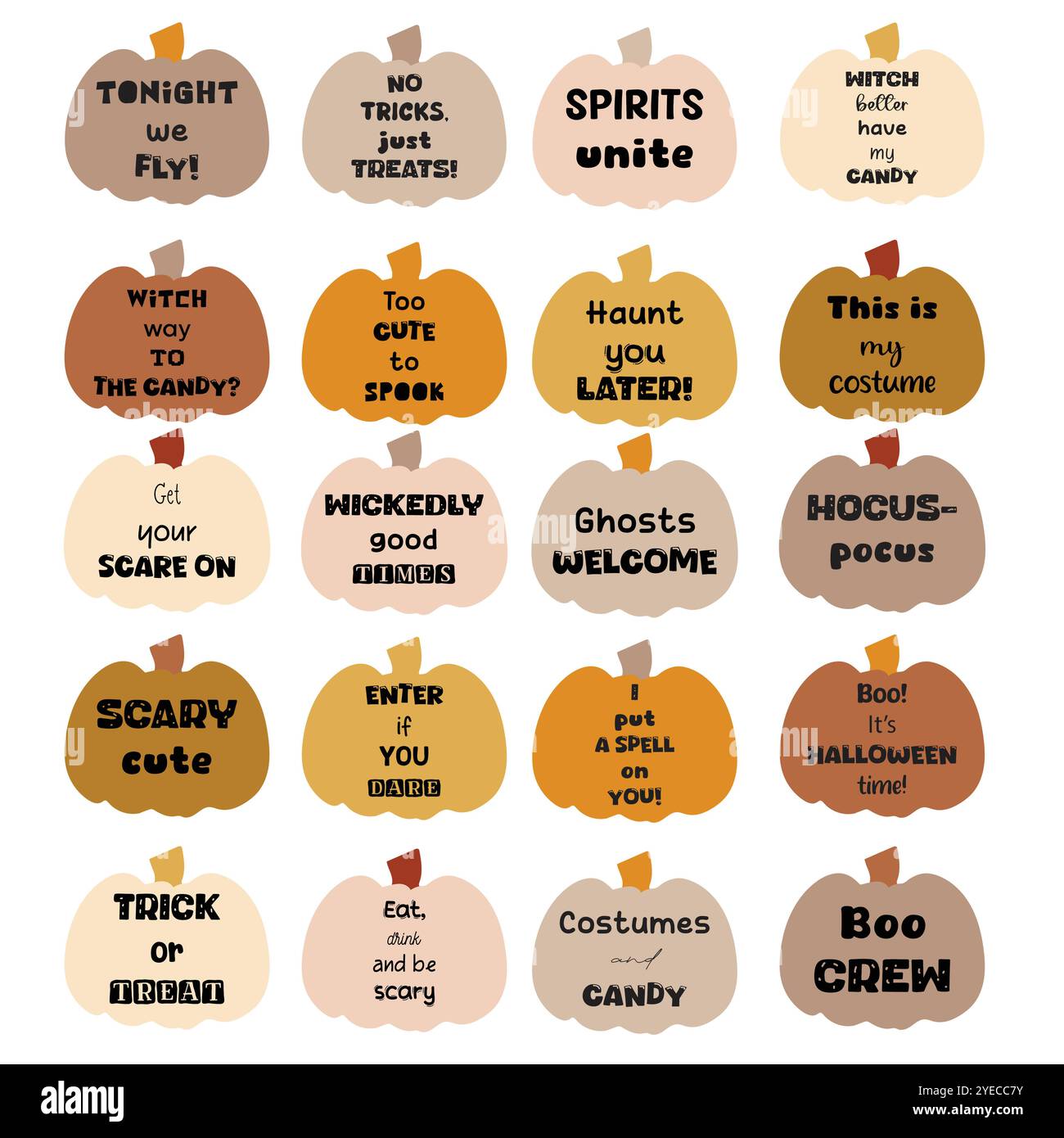 Ensemble de citations de thème d'Halloween. Eléments de conception vectorielle. Illustration de Vecteur