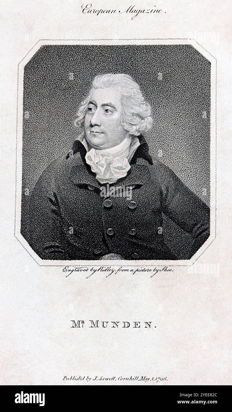 Portrait de Joseph Shepherd Munden (1758-1832), comédien, acteur, manager. Il était particulièrement célèbre pour son talent pour tirer des visages (« agresser »). Banque D'Images