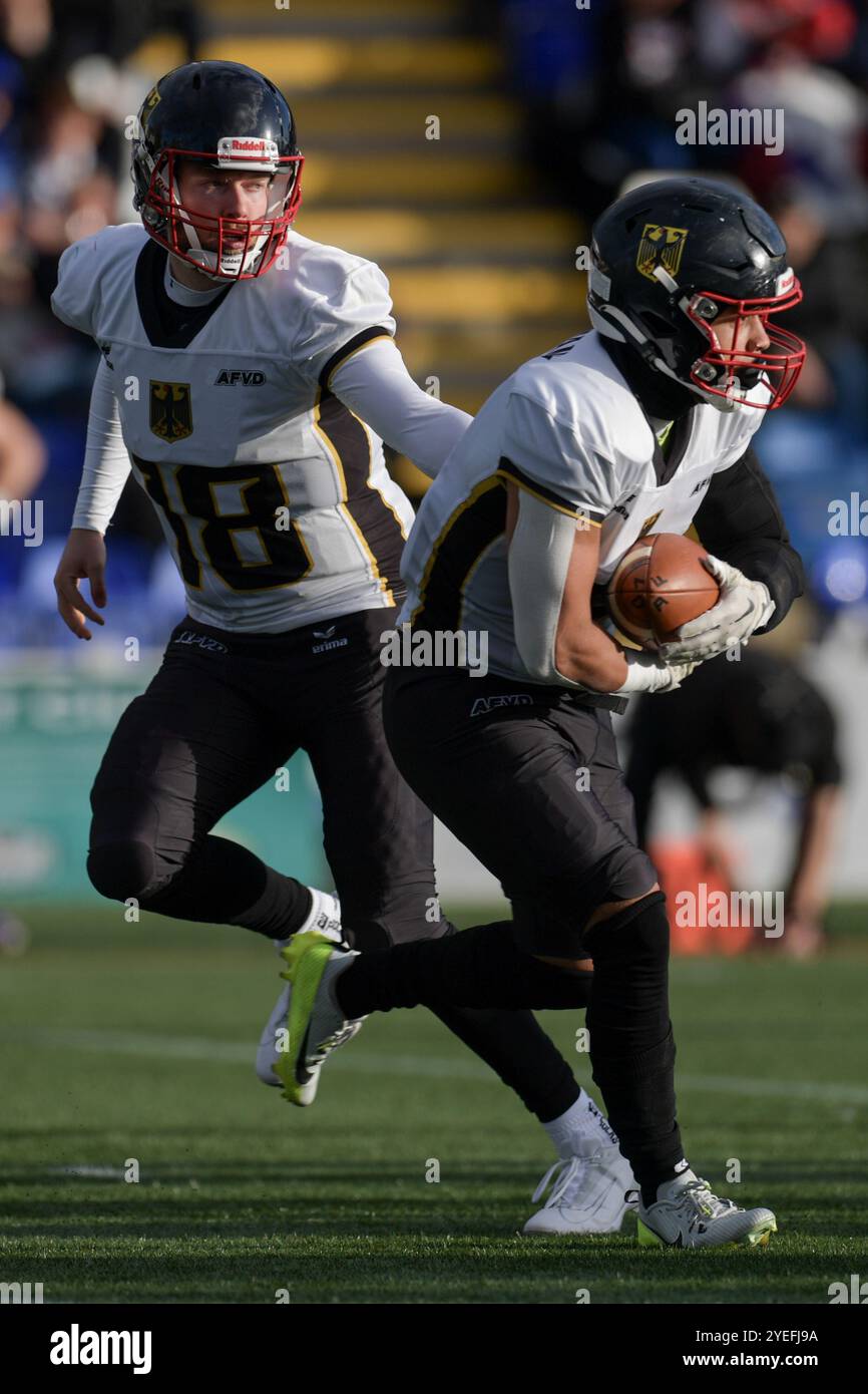 « Un affrontement intense entre la Grande-Bretagne et l’Allemagne le 19-10-24! Score final : Grande-Bretagne 11 - 49 Allemagne. Banque D'Images