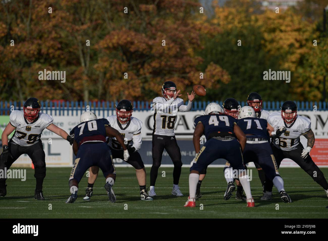 « Un affrontement intense entre la Grande-Bretagne et l’Allemagne le 19-10-24! Score final : Grande-Bretagne 11 - 49 Allemagne. Banque D'Images