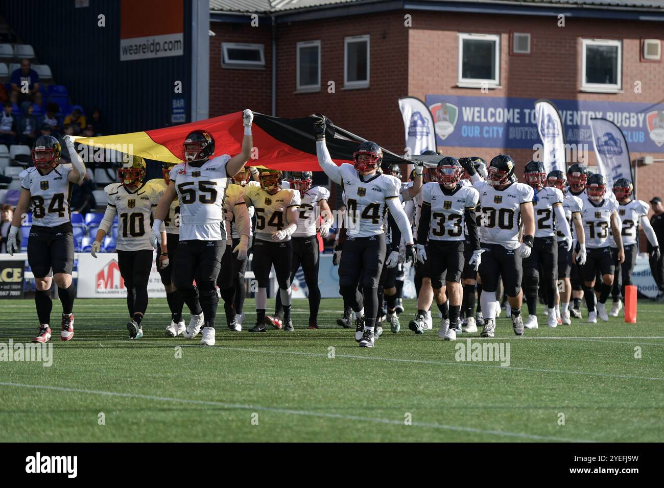 « Un affrontement intense entre la Grande-Bretagne et l’Allemagne le 19-10-24! Score final : Grande-Bretagne 11 - 49 Allemagne. Banque D'Images