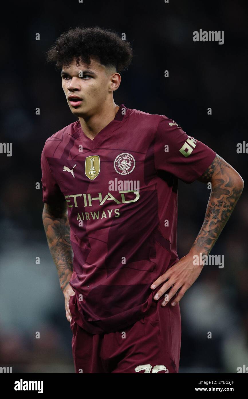 LONDRES, Royaume-Uni - 30 octobre 2024 : Nico O’Reilly de Manchester City lors de la EFL Cup dernier 16 match entre Tottenham Hotspur et Manchester City au Tottenham Hotspur Stadium (crédit : Craig Mercer/ Alamy Live News) Banque D'Images