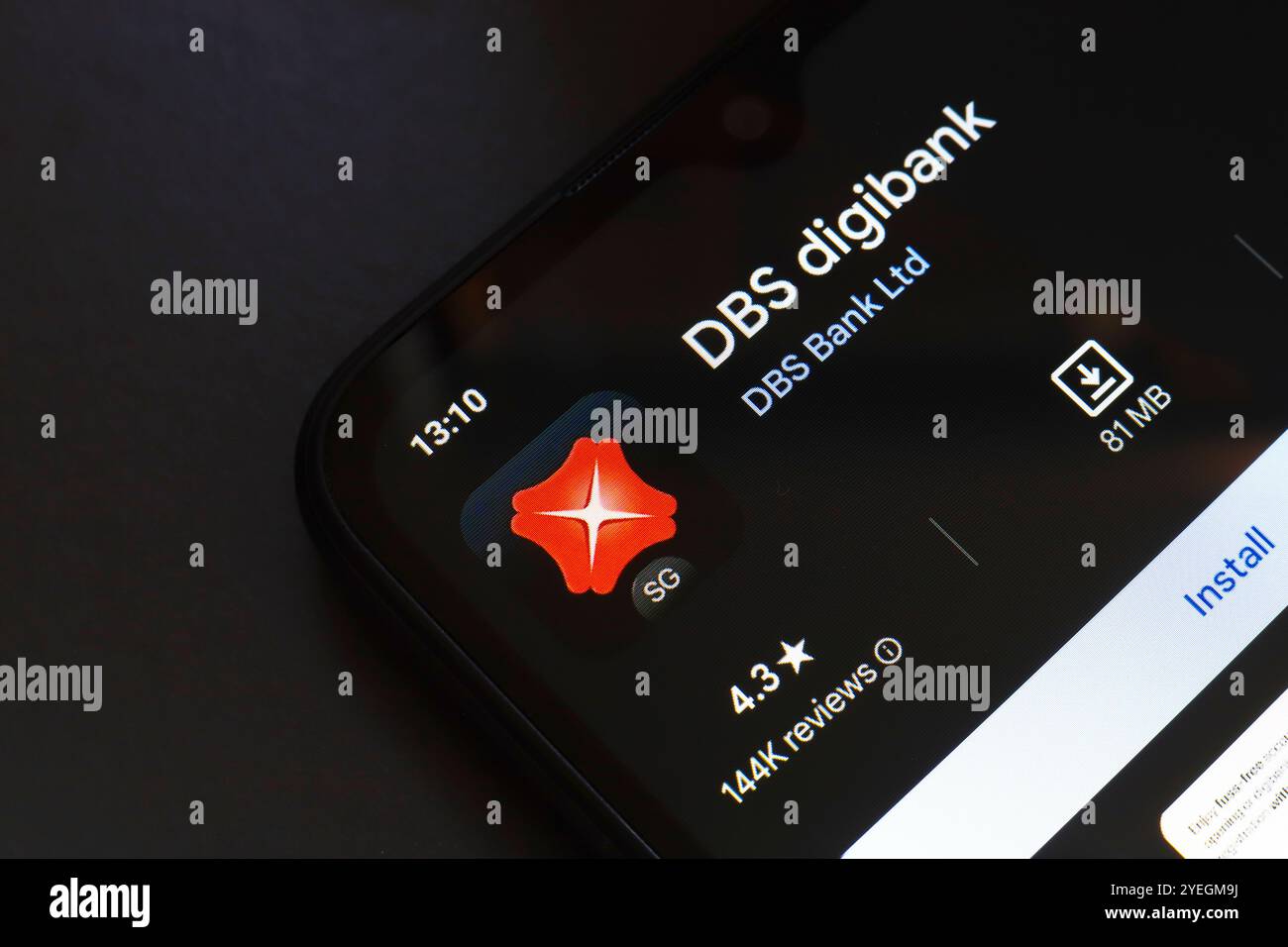31 octobre 2024, Brésil. Dans cette illustration photo, le logo de l'application DBS digibank est affiché sur l'écran d'un smartphone Banque D'Images