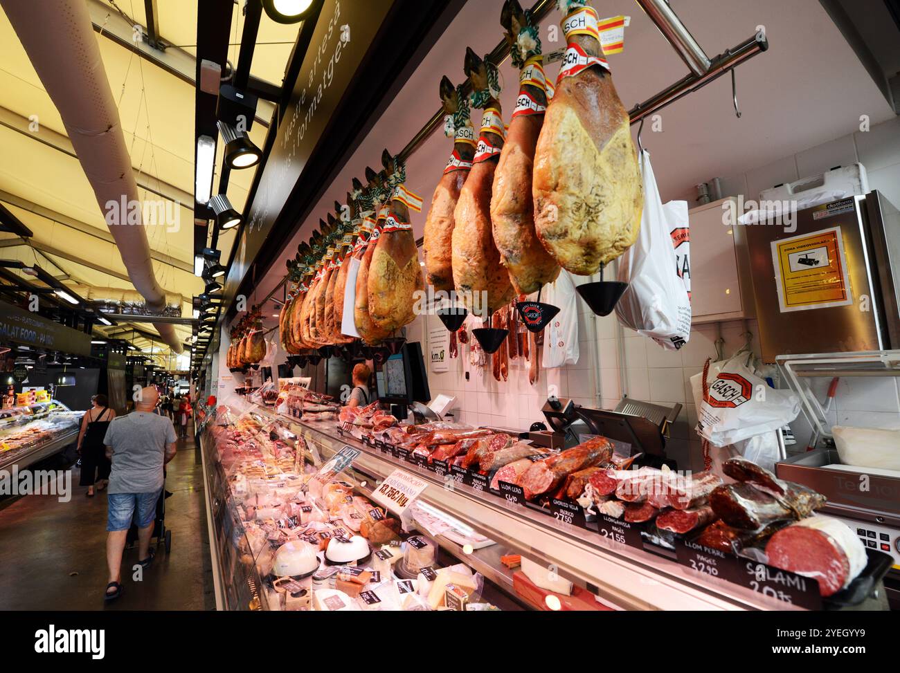 Magasins dans le Mercat de l'Abaceria sur PG. De : Joan à Barcelone, Espagne. Banque D'Images