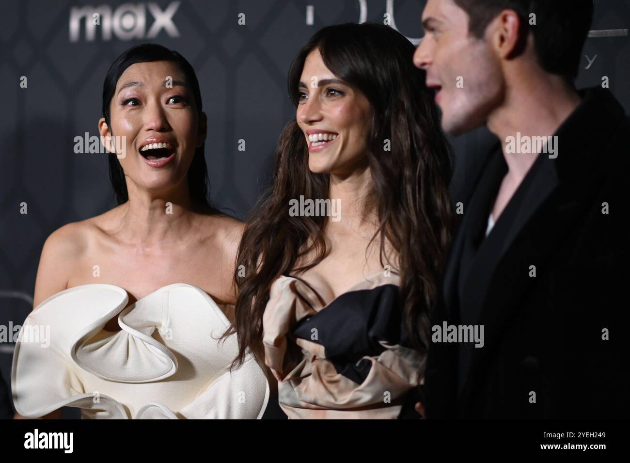 New York, États-Unis. 30 octobre 2024. Jihae, Sarah-Sofie Boussnina et Chris Mason assistent à la première mondiale de « Dune : Prophecy » de HBO au Jazz at Lincoln Center, New York, NY, le 30 octobre 2024. (Photo par Anthony Behar/Sipa USA) crédit : Sipa USA/Alamy Live News Banque D'Images