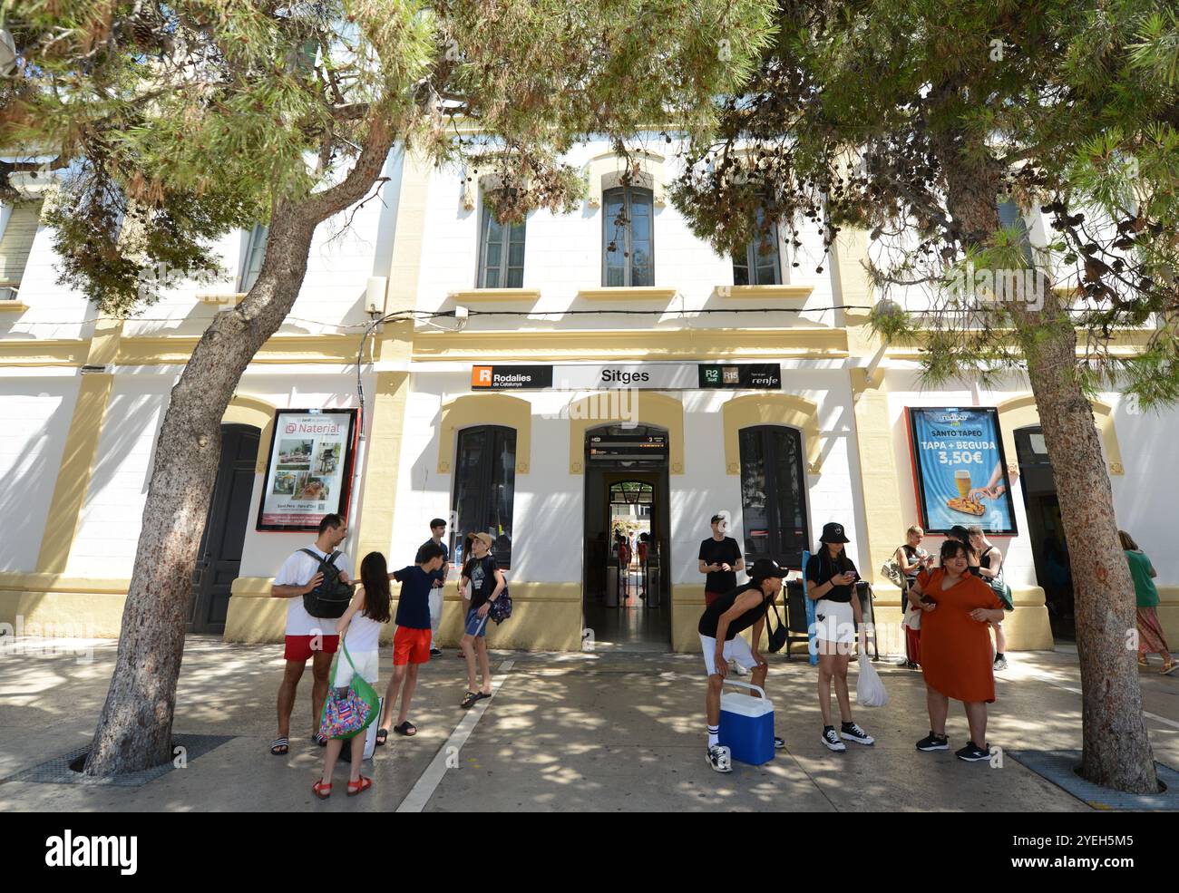 La gare de Sitges, Catalogne, Espagne. Banque D'Images