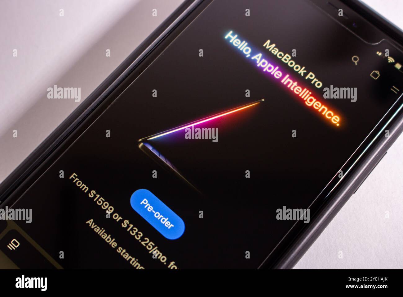 Nouveau site Web MacBook Pro (2024). Le nouveau MacBook Pro est un modèle doté de la dernière version M4, offrant des performances améliorées, des économies d'énergie et Apple Intelligence Banque D'Images