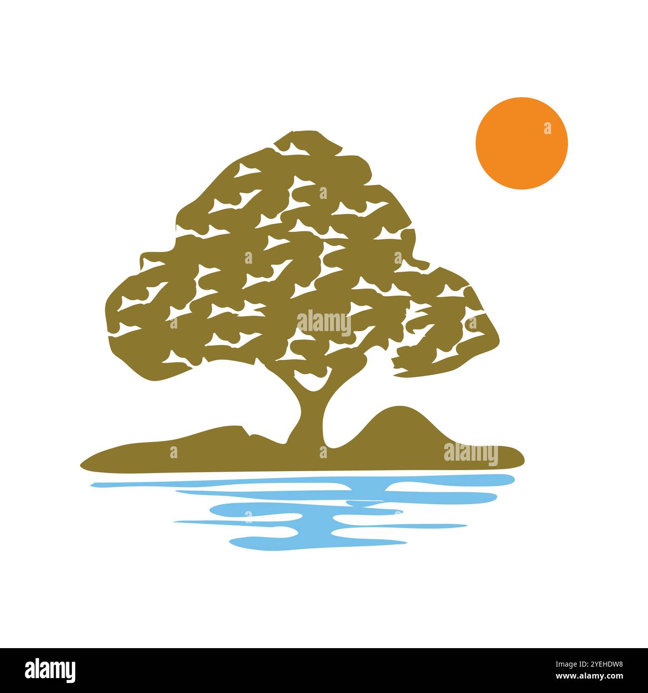 modèle de conception de logo d'icône de paysage Illustration de Vecteur