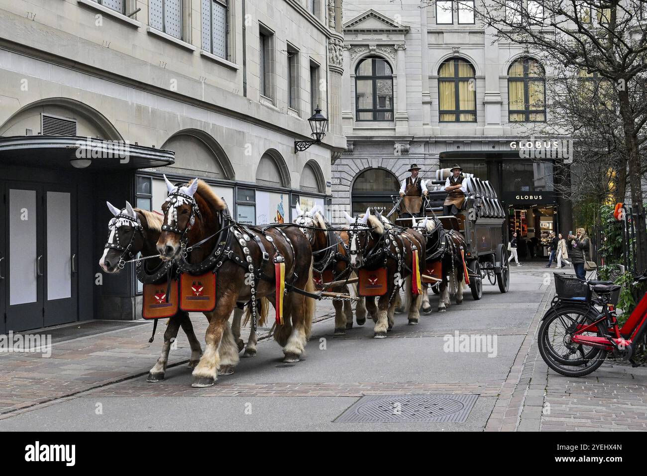 Feldschloesschen Brewery Horses, composé Gallen, Suisse, Europe Banque D'Images