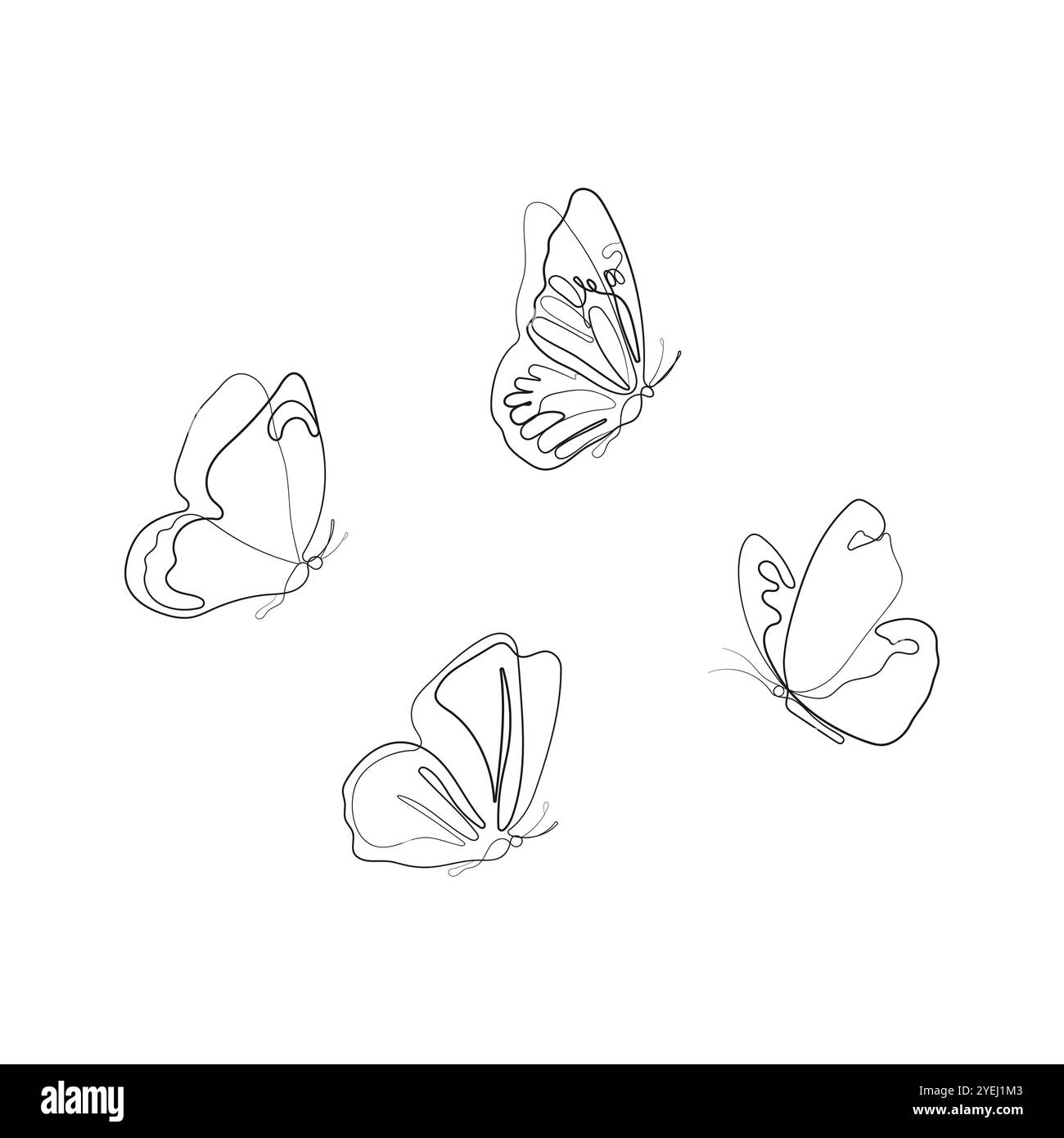 Papillon dans un style de dessin de ligne continue. Illustration vectorielle de minimalisme dessinée à la main. Illustration de Vecteur