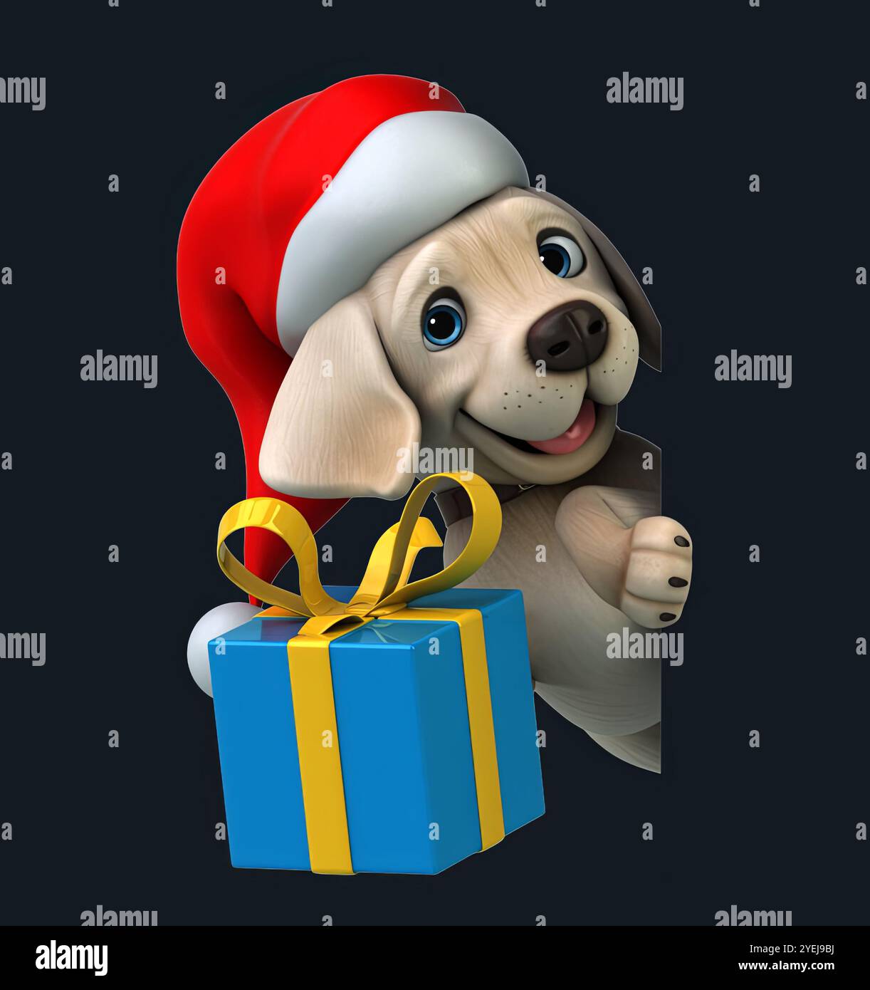 Amusant dessin animé en 3D Santa Labrador retriever Banque D'Images