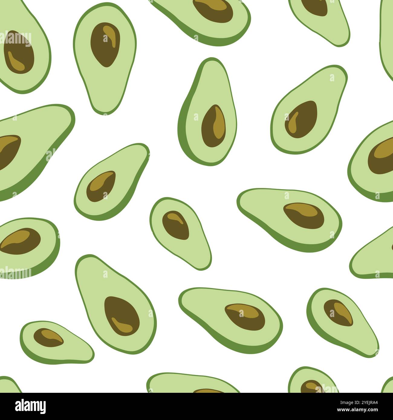 Motif mignon avec des avocats 3D et plats sur fond blanc Illustration de Vecteur