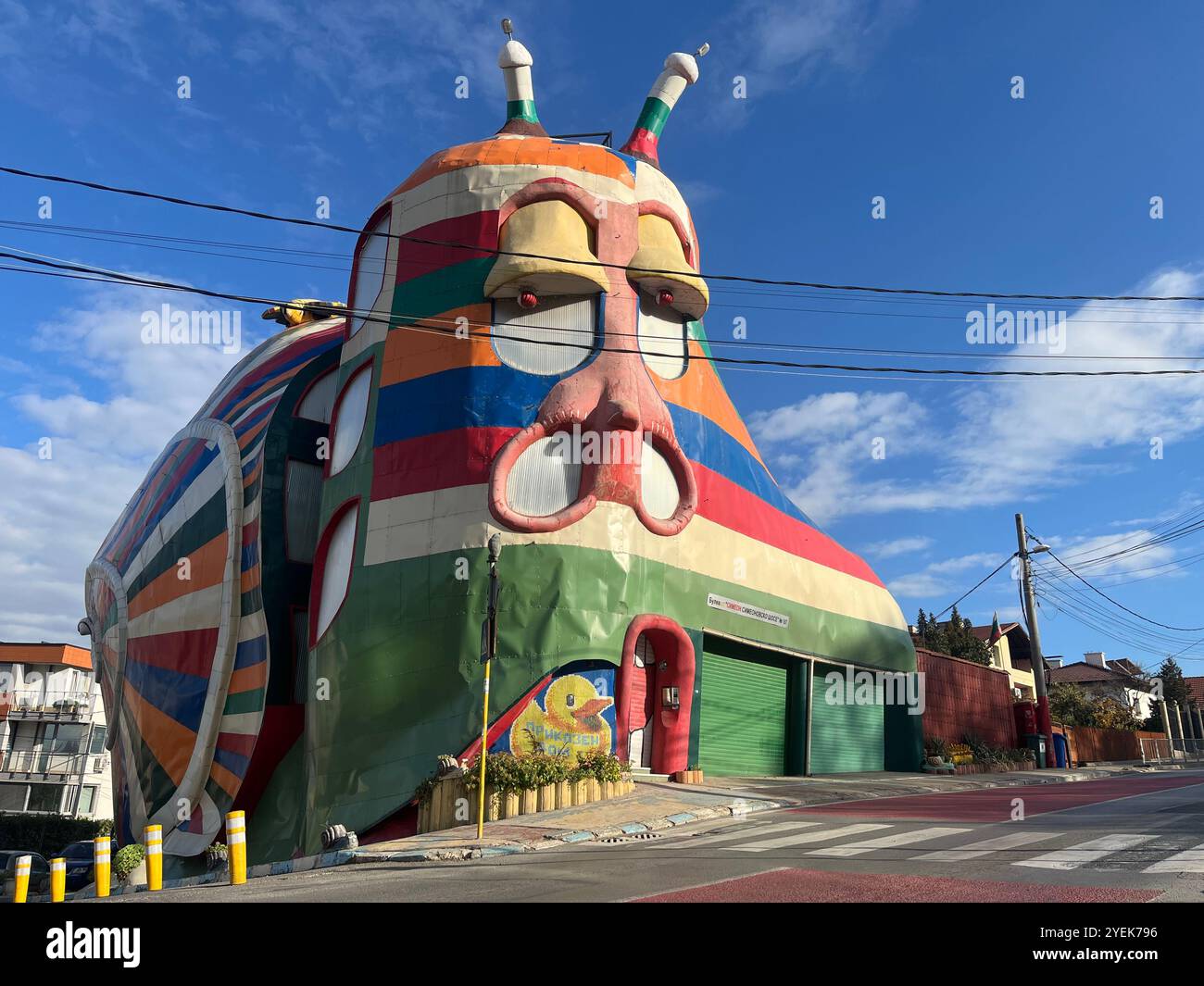 Escargot House Sofia Bulgarie drôle bizarre immeuble résidentiel insolite à Sofia Bulgarie, Europe de l'est, Balkans, UE Banque D'Images