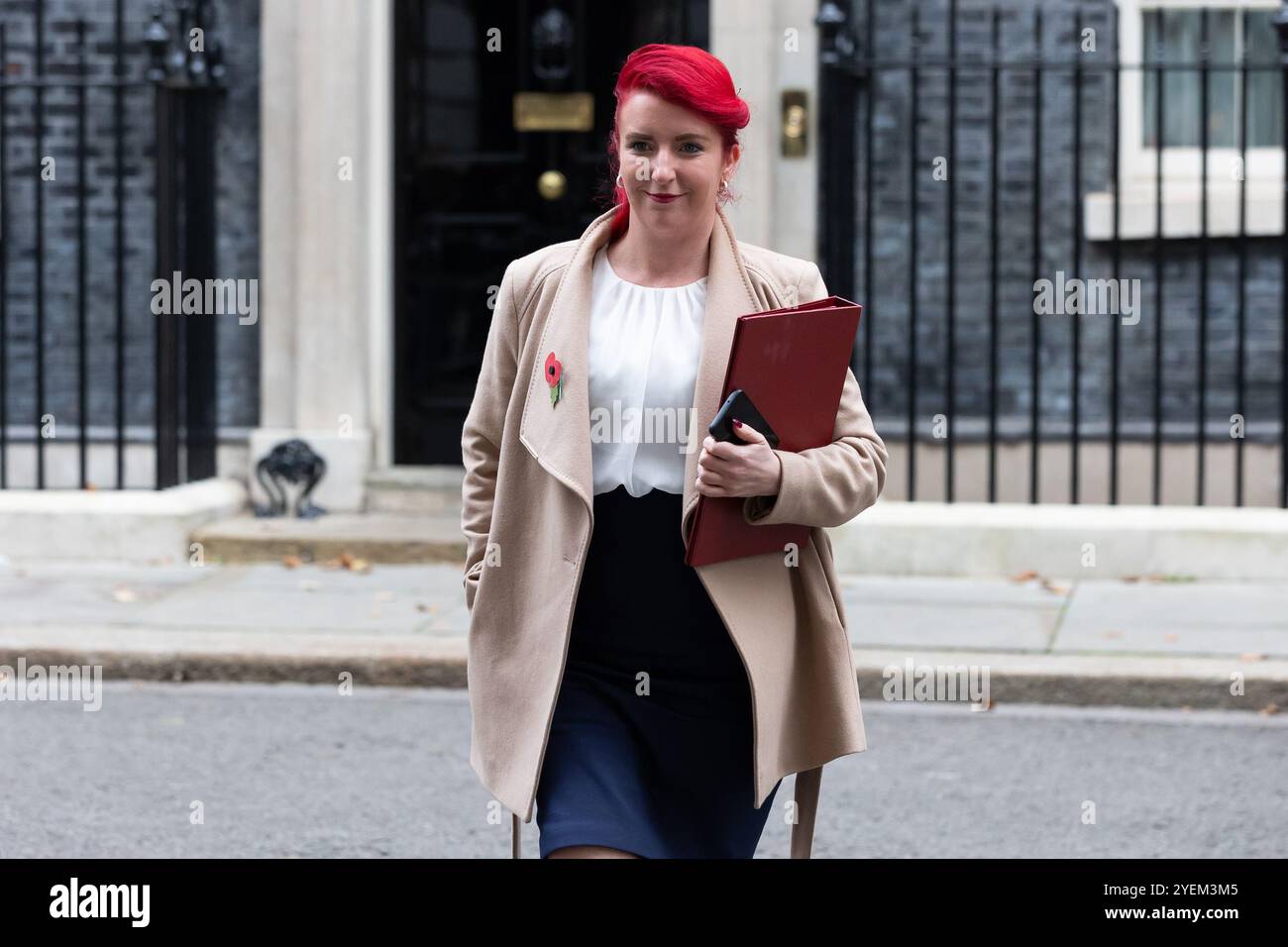 Louise Haigh quitte une réunion du cabinet pré-budgétaire à Downing Street, Londres. Banque D'Images