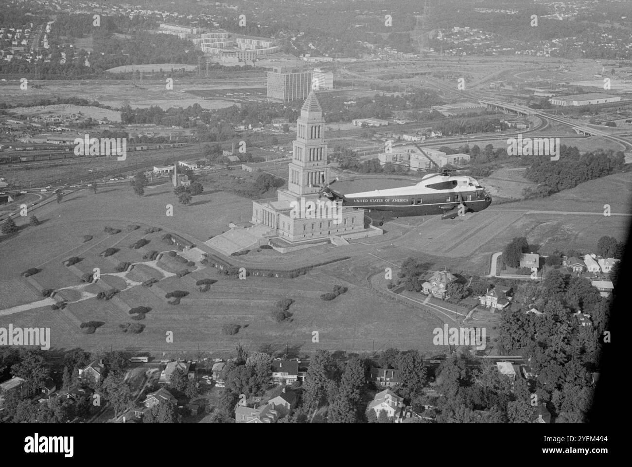 Photo vintage de Traffic Aerials de Washington D.C., problèmes de circulation. ÉTATS-UNIS. 24 juin 1969 Banque D'Images