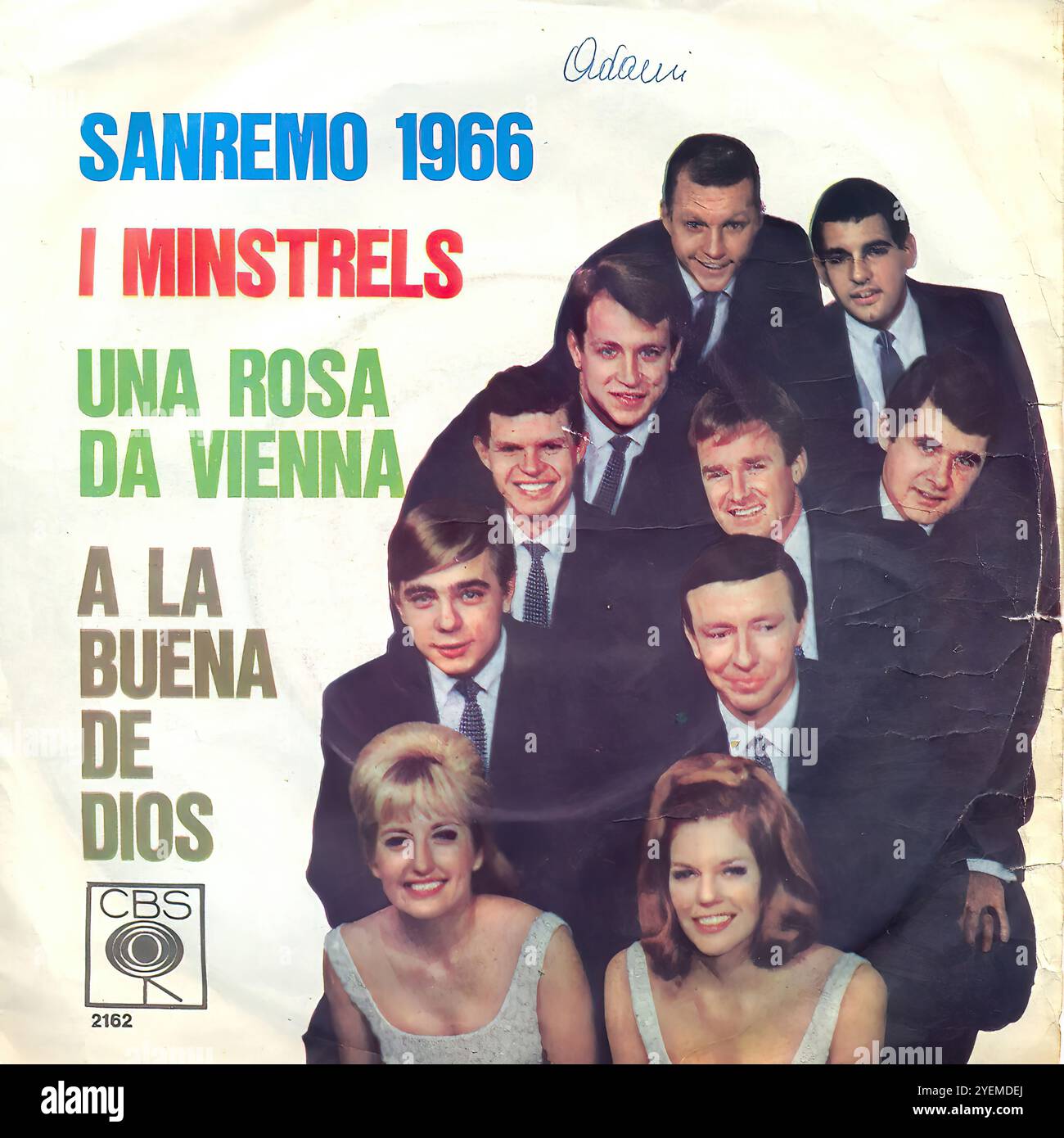 I Minstrels - Una Rosa Da Vienna - a la Buena de Dios - Sanremo 1966 - couverture originale en vinyle italien Banque D'Images