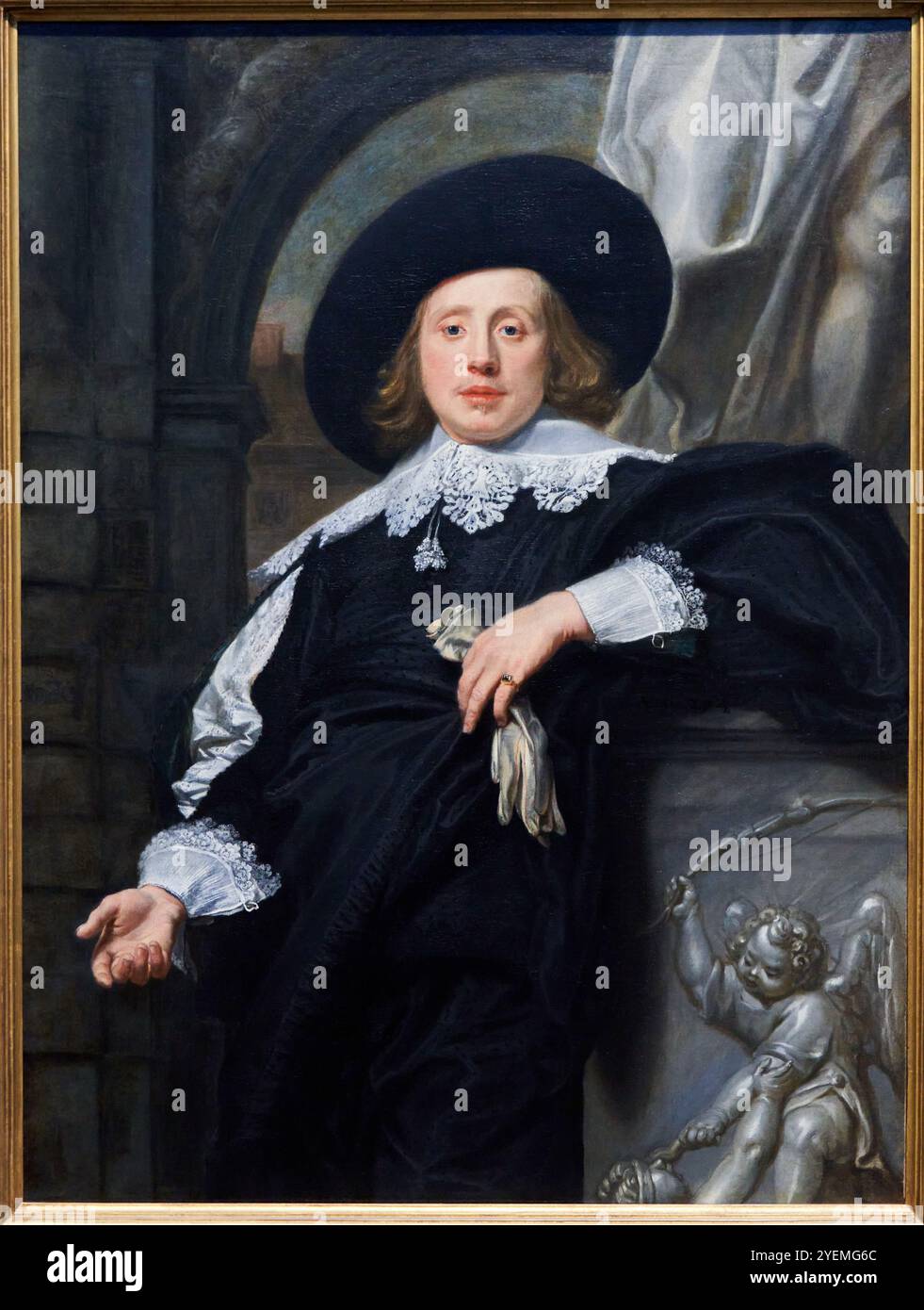 Portrait d'un homme, 1636, artiste flamand inconnu, The National Gallery, Londres, ROYAUME-UNI Banque D'Images