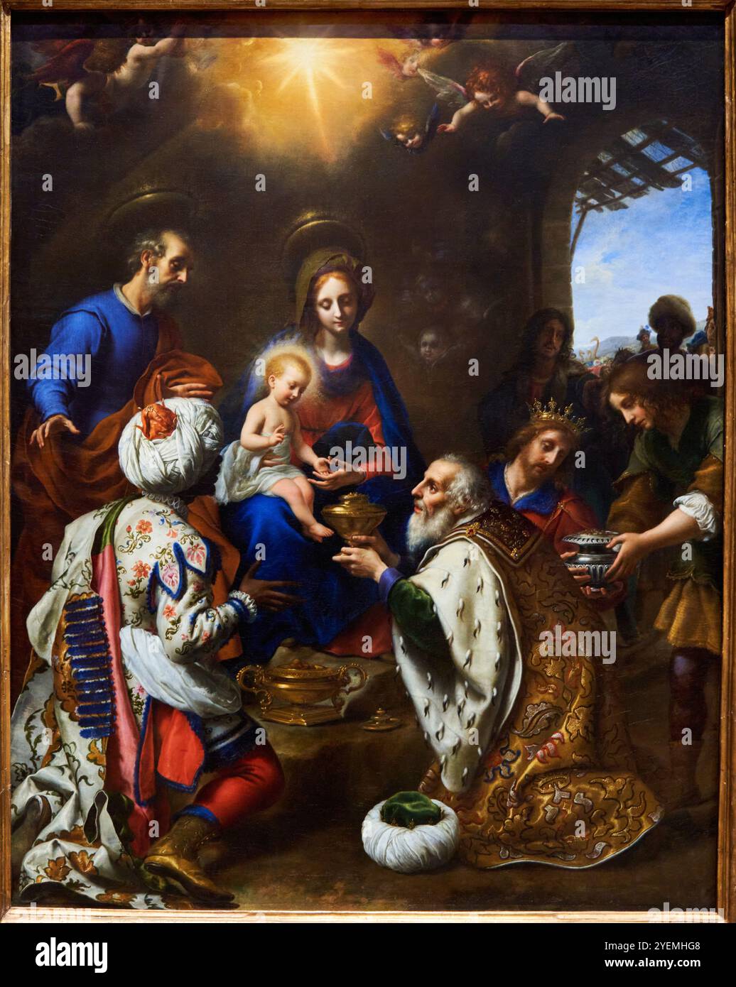 The Adoration of the Rois, 1649, Carlo Dolci (1616-1686), The National Gallery, Londres, ROYAUME-UNI Banque D'Images
